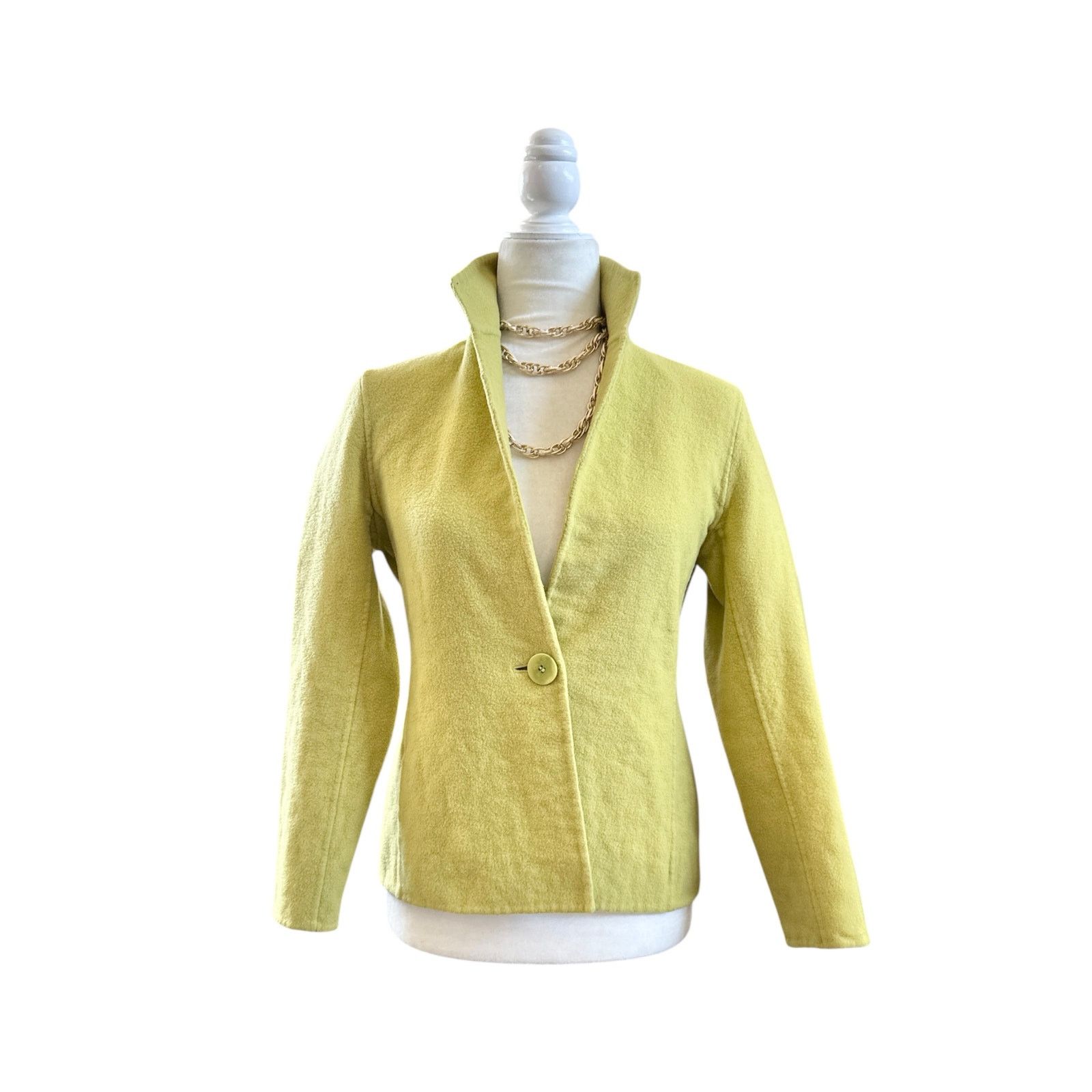 Jones New York Jones New York Women’s Petite Small Fleece Blazer in Lime Size S / US 4 / IT 40 - 1 Thumbnail