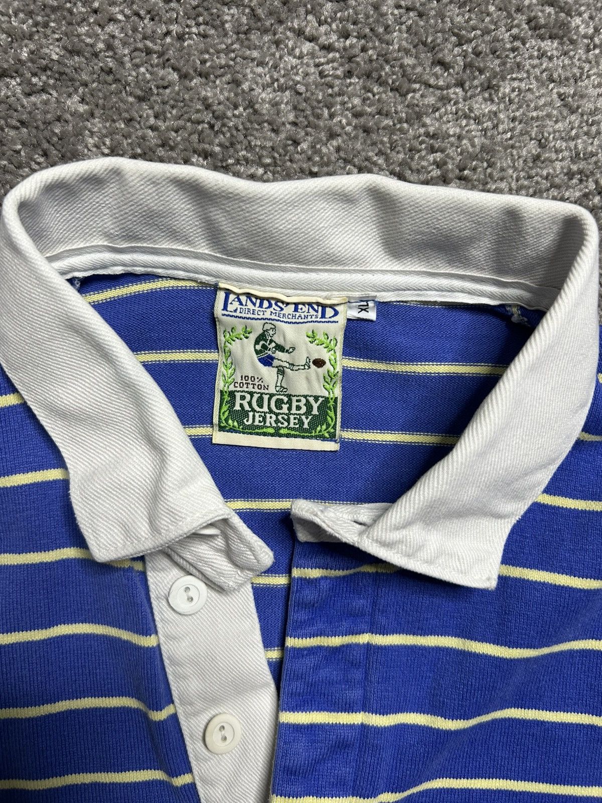 Lands' End Vintage 90s Lands End Rugby Striped Long Sleeve USA Size US XL / EU 56 / 4 - 5 Thumbnail