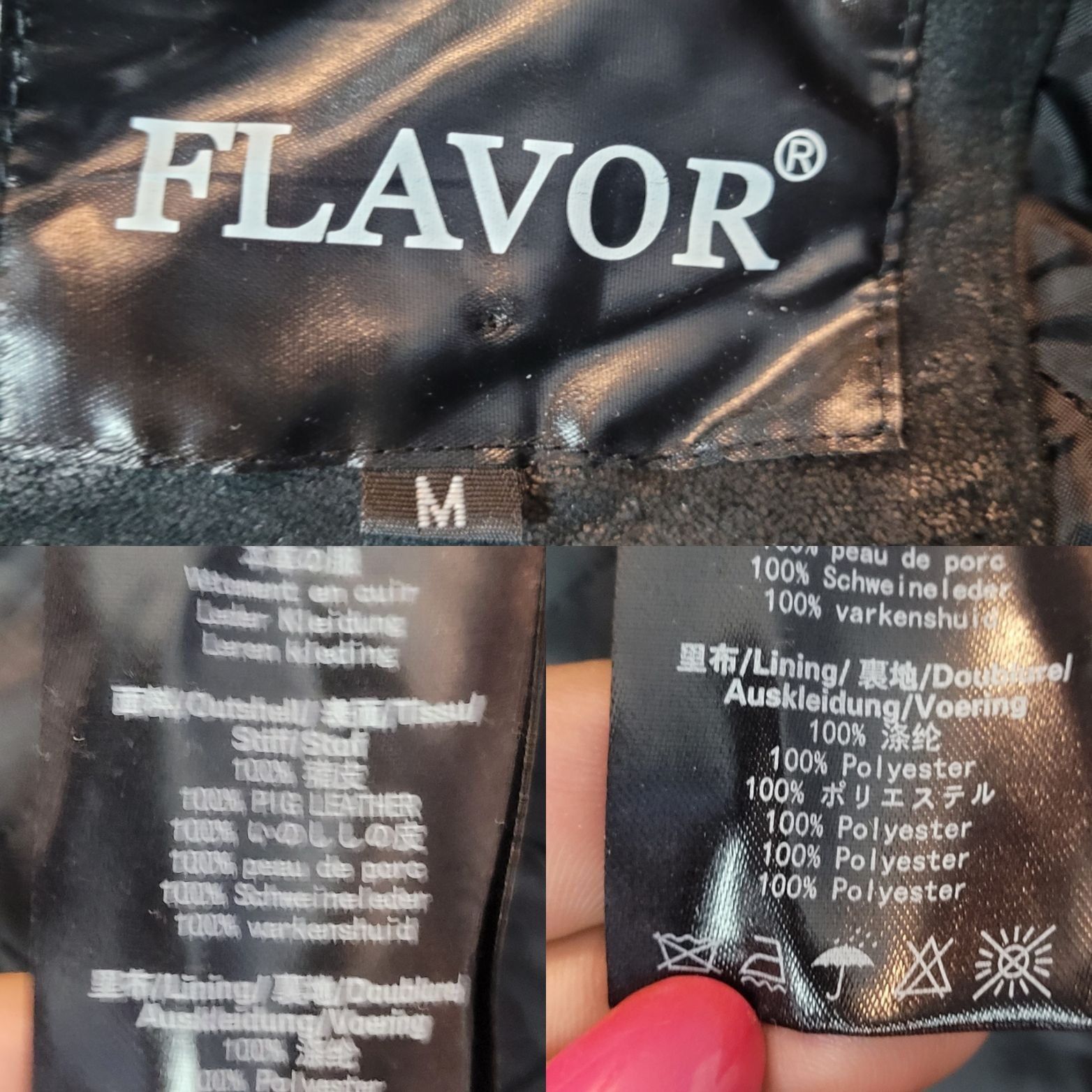 Other Flavor Mens Layered Pig Leather Hoodie Biker Moto Jacket M Size US M / EU 48-50 / 2 - 3 Thumbnail