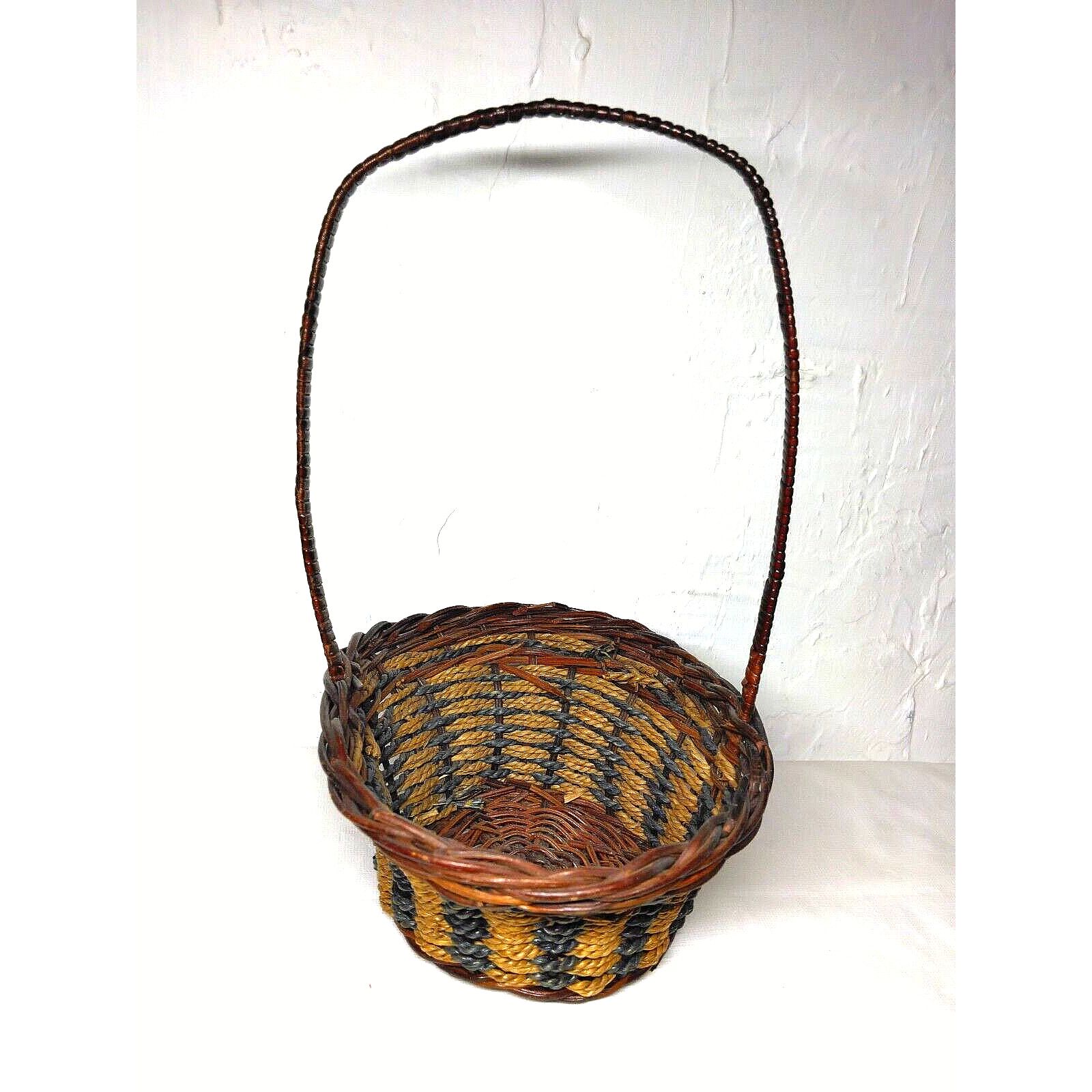 Other Round Straw Rattan Basket w/ "all Hoop Handle- 6.5"x6.5"x12" Size ONE SIZE - 2 Thumbnail