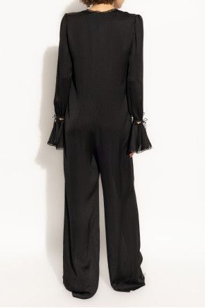 Saint Laurent Paris o1bcso1str1125 Combinaison Charmeuse De Soie in Black Size 26" / US 2 / IT 38 - 4 Thumbnail