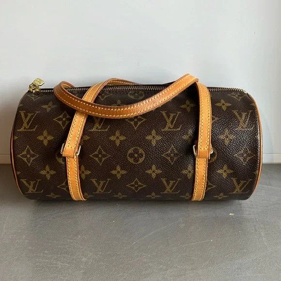 Louis Vuitton Papillon 26 Brown Monogram Canvas Barrel Bag