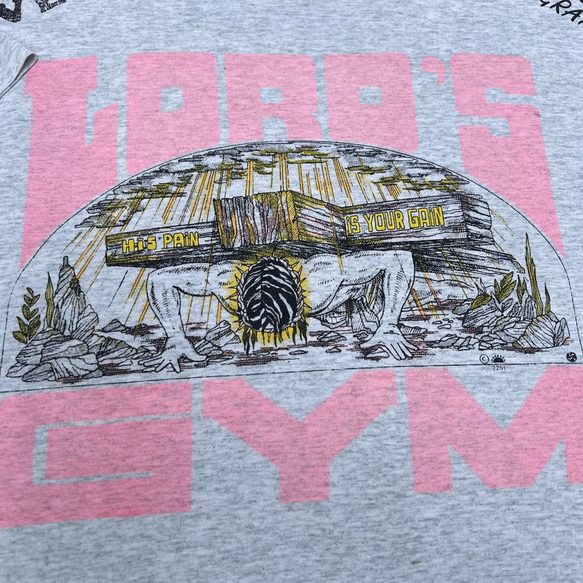 Vintage Vintage 90s Lord’s Gym God Jesus Bible Holy Tee 2XL Size US XXL / EU 58 / 5 - 7 Thumbnail