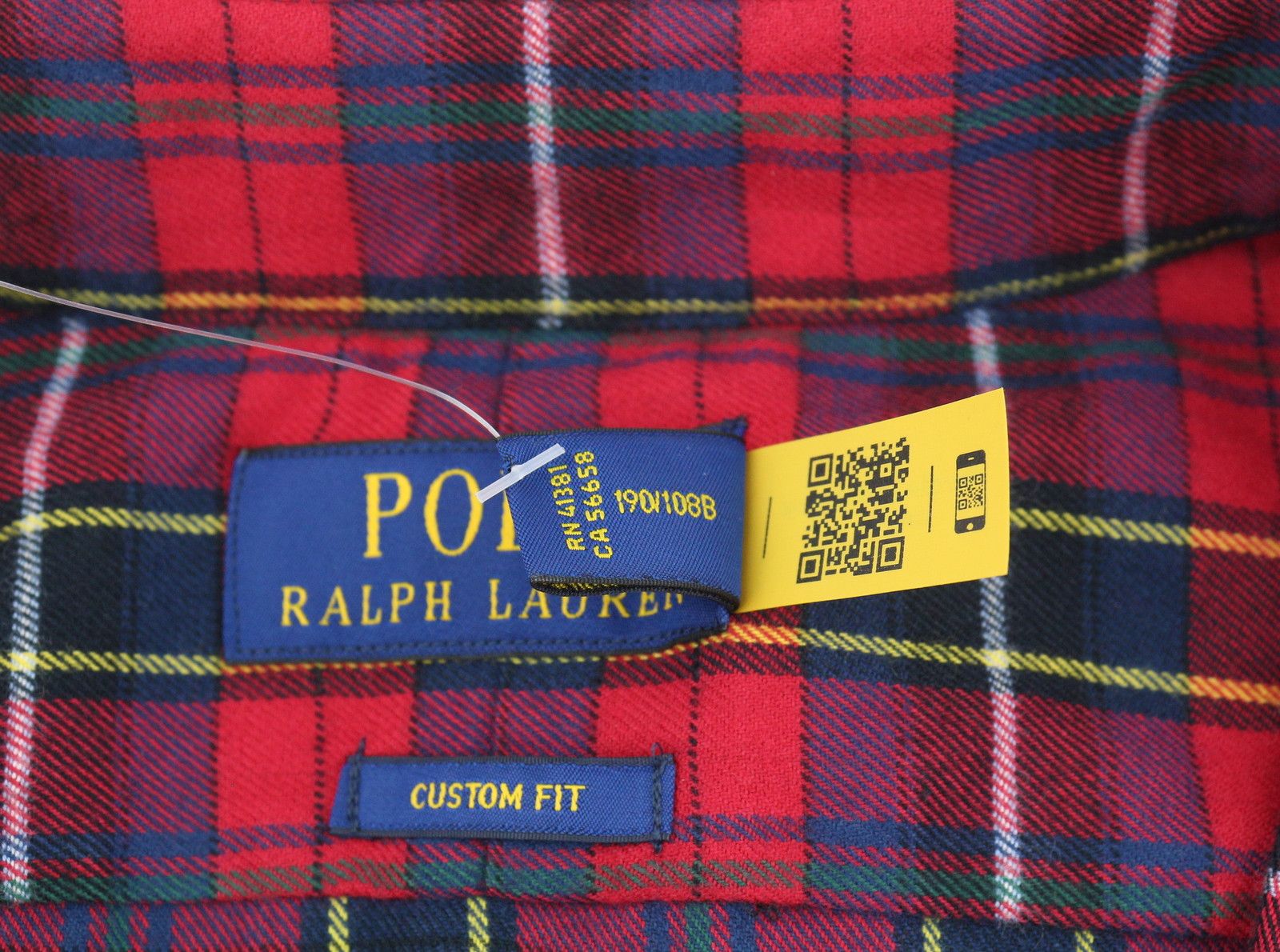Ralph Lauren 2XL Red Plaid Flannel Custom Fit Button-Up Logo 87032 Size US XXL / EU 58 / 5 - 7 Thumbnail