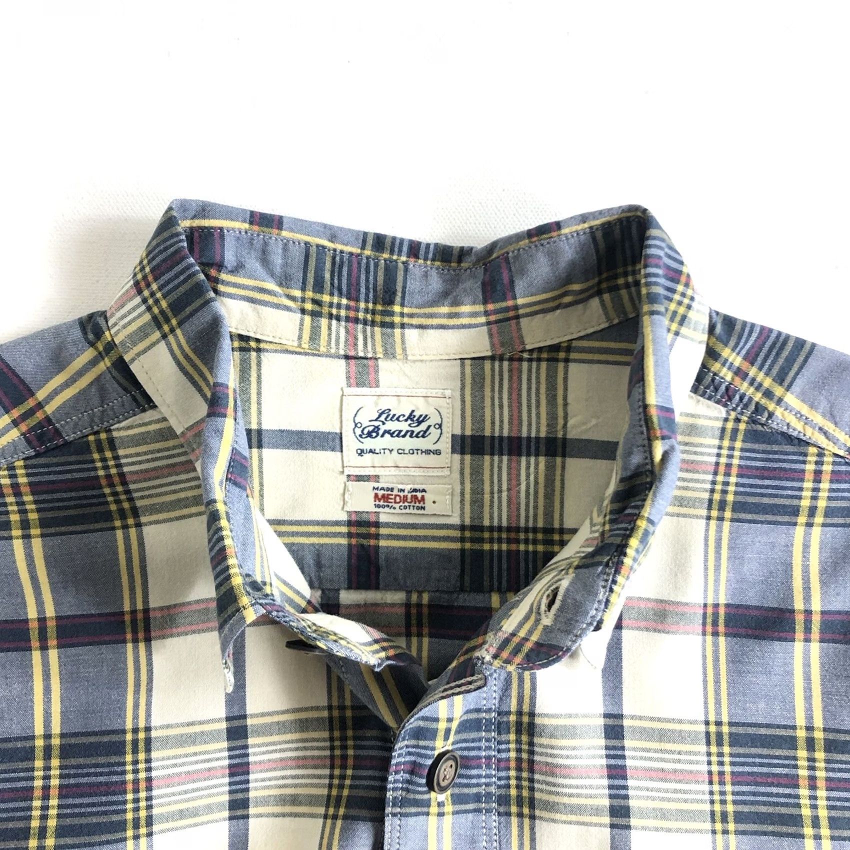 Lucky Brand Lucky Brand Button-Up Shirt Mens Medium Long Sleeve Plaid Western PacKet? Size US M / EU 48-50 / 2 - 3 Thumbnail