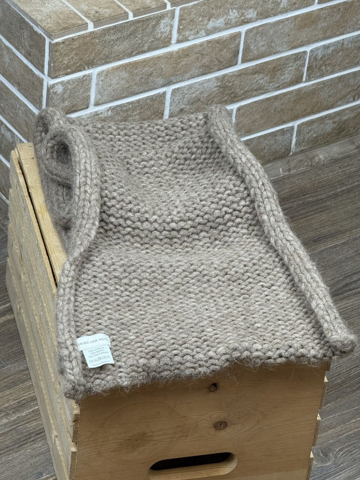 Dries Van Noten Vintage Dries van Noten Knitted Alpaca Beige Scarf Size ONE SIZE - 4 Thumbnail