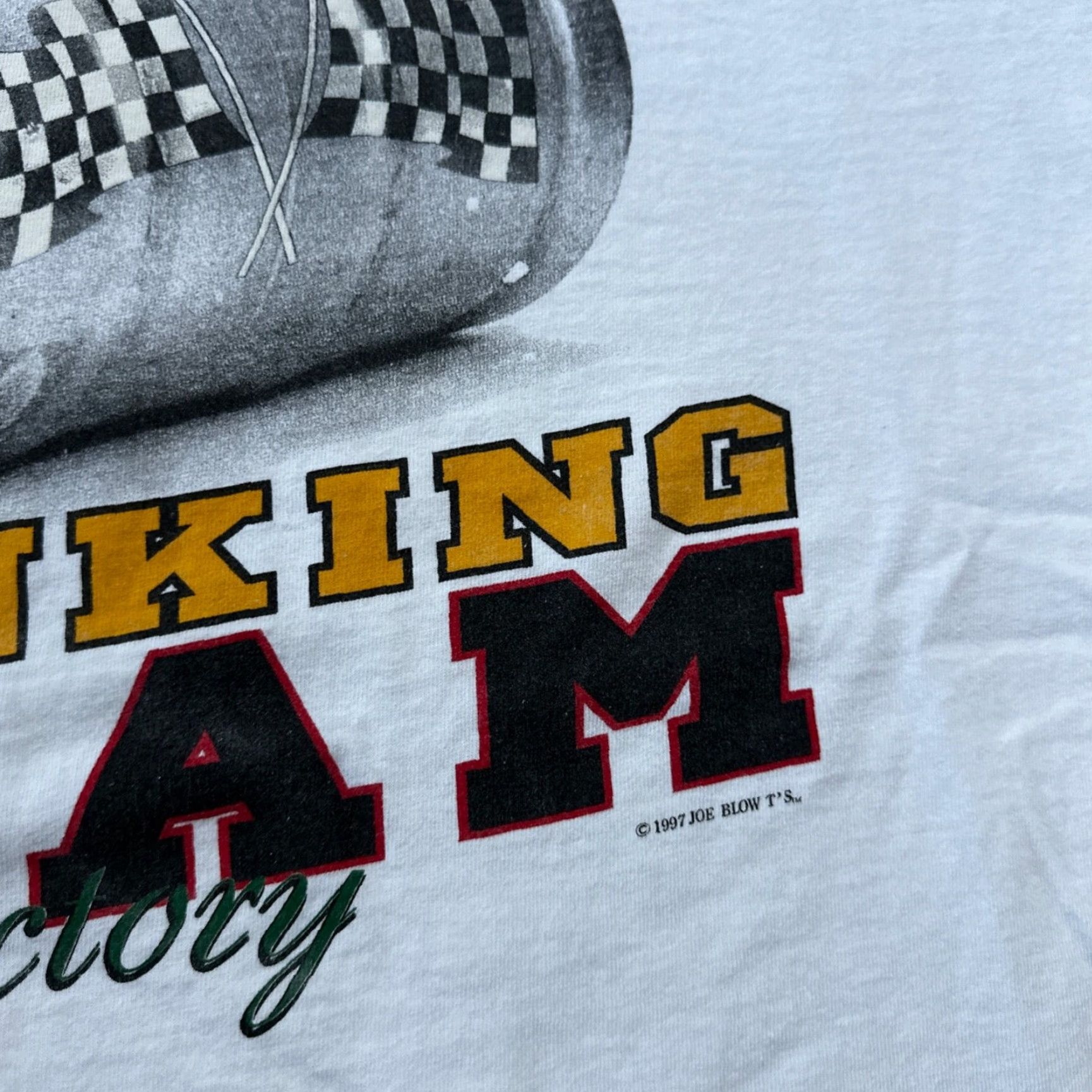 Delta VINTAGE Delta T-Shirt Pit Crew Drinking Team Funny VTG Beer Budweiser Racing Cars 2XL White Mens Size US XXL / EU 58 / 5 - 3 Thumbnail