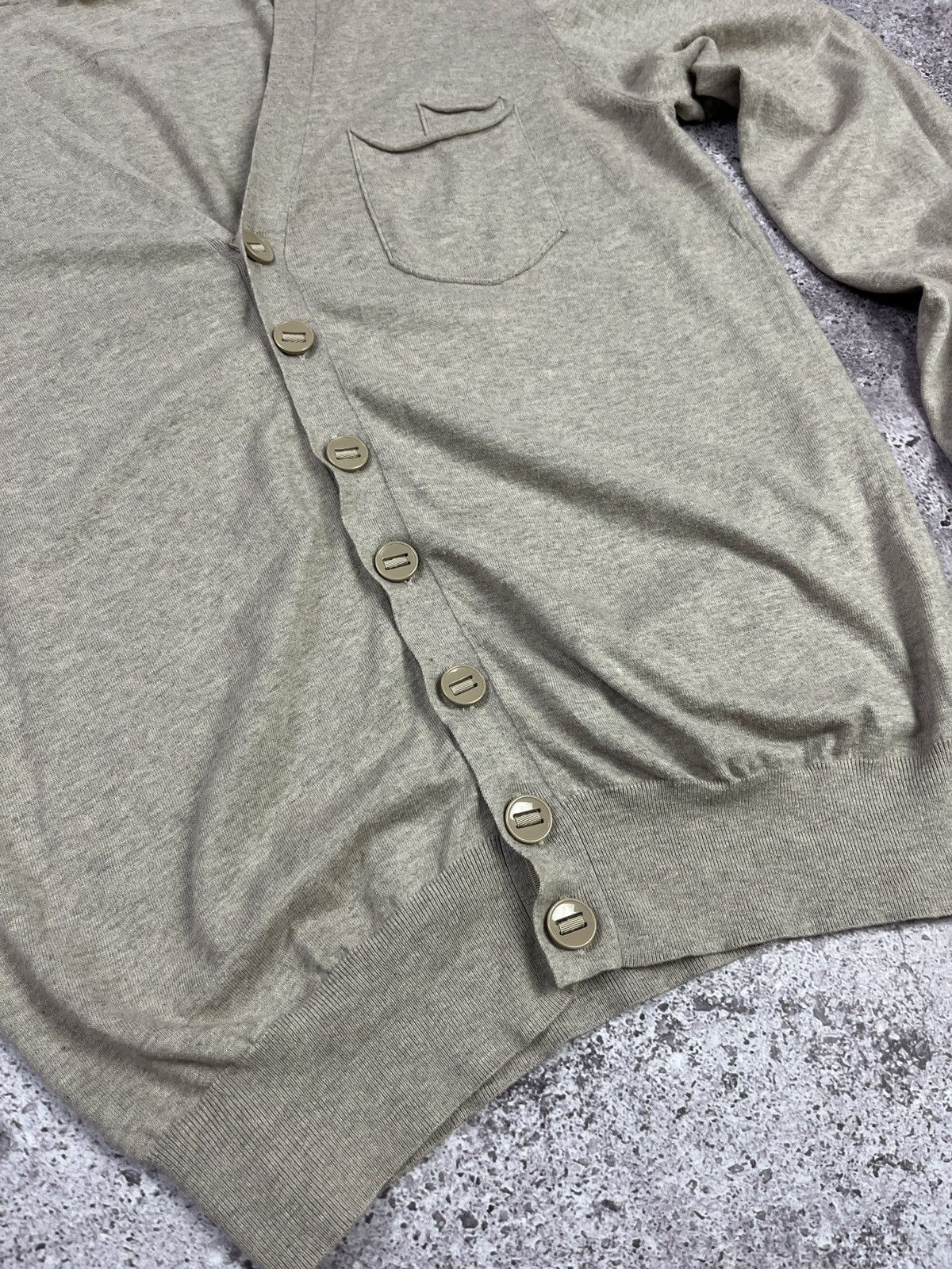 Grifoni Mauro Grifoni Cardigan Size 50 Beige ItalianDesigner Sweater Size US M / EU 48-50 / 2 - 8 Thumbnail