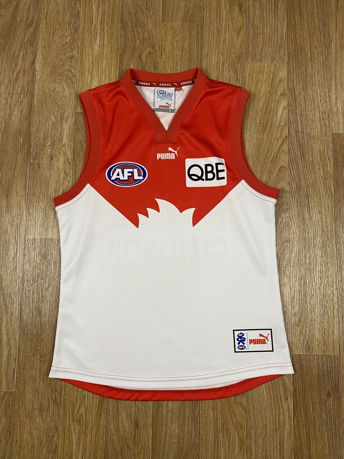 SYDNEY SWANS AFL TEAM JERSEY AUSTRALIA PUMA QBE