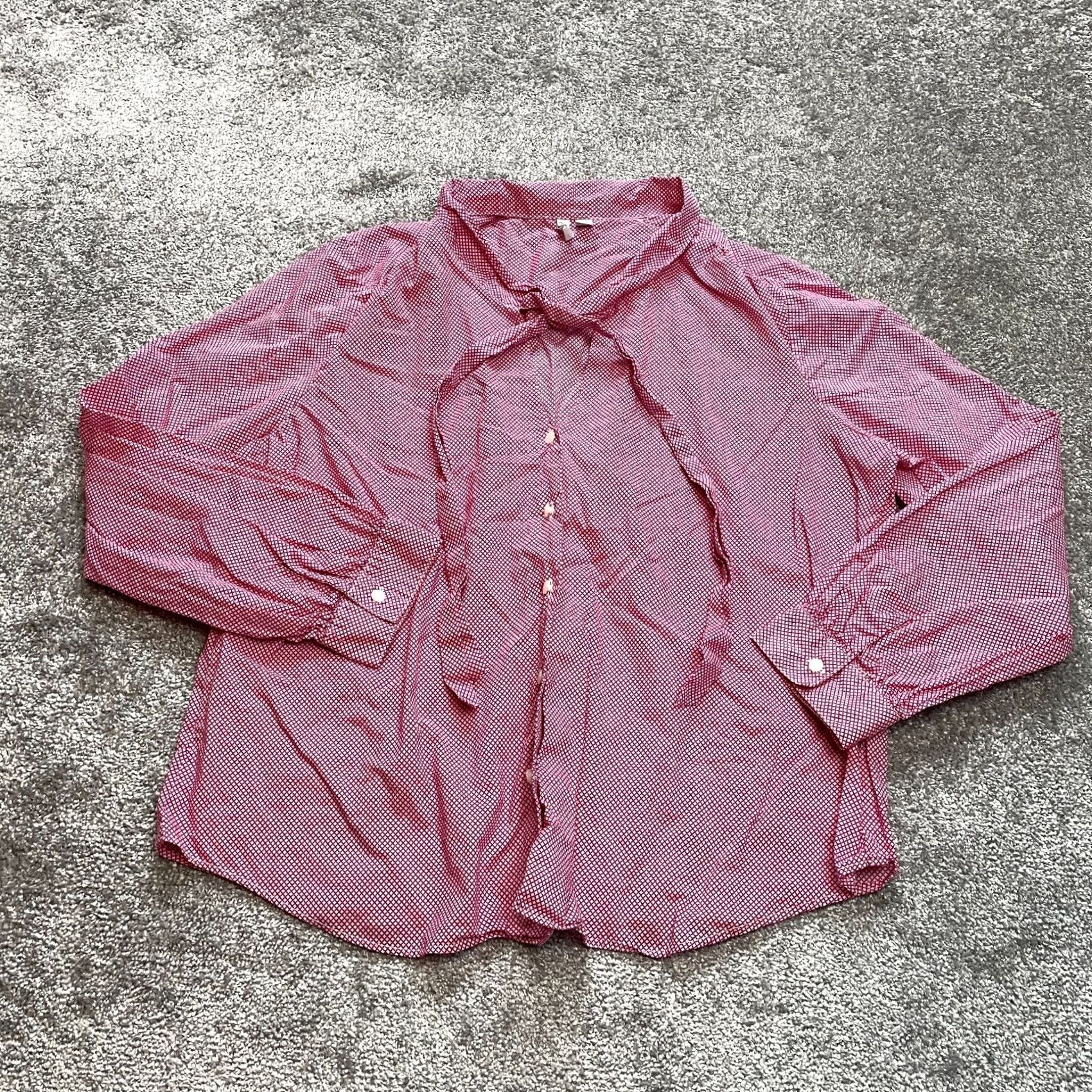 Old Navy VINTAGE Old Navy Shirt Womens XXL Red Check Long Sleeve Collared Tie Size XXL / US 16-18 / IT 52-54 - 2 Thumbnail