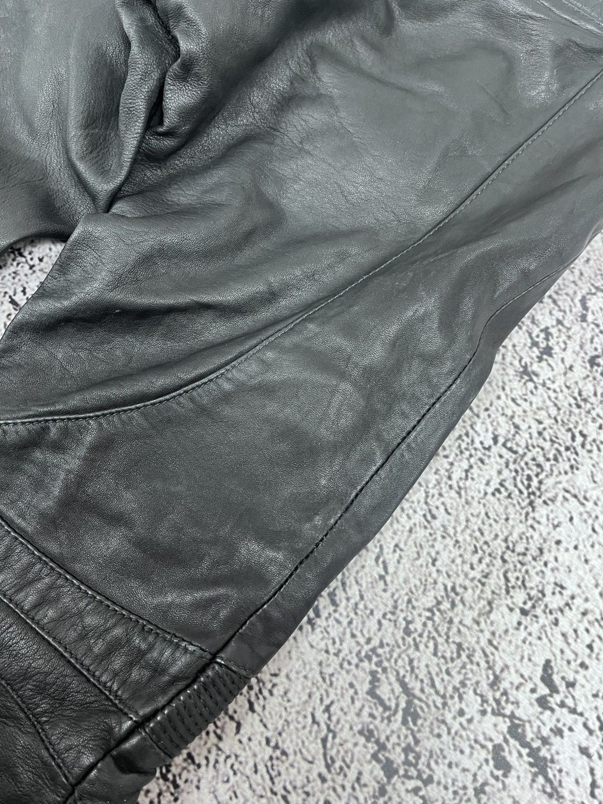 Allsaints AllSaints Italian Leather Biker Pants Moto Skinny Ribbed Kne Size 26" / US 2 / IT 38 - 11 Thumbnail