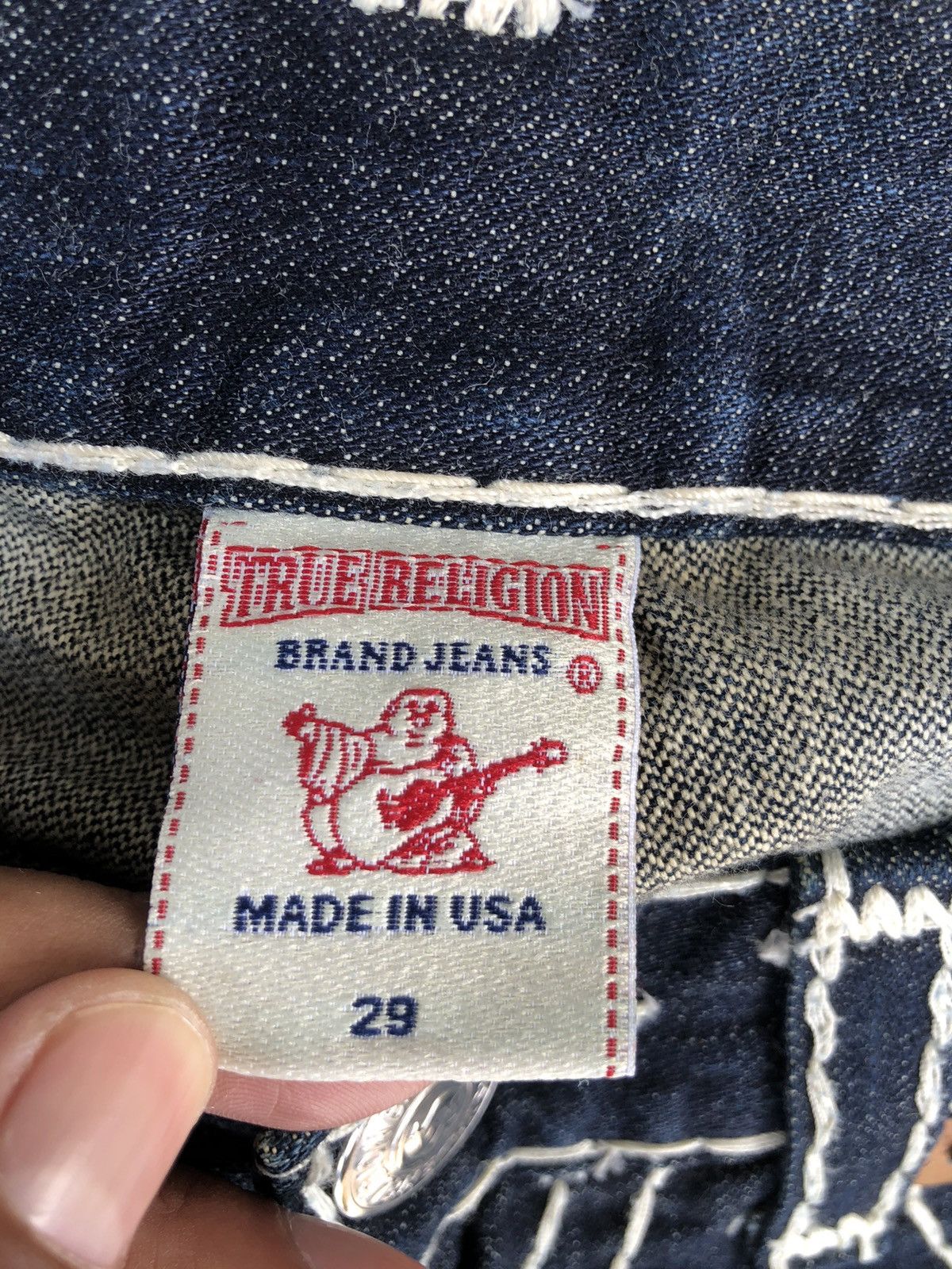 True Religion Vintage True Religion Flared Jeans White Stitch Size US 31 - 14 Thumbnail