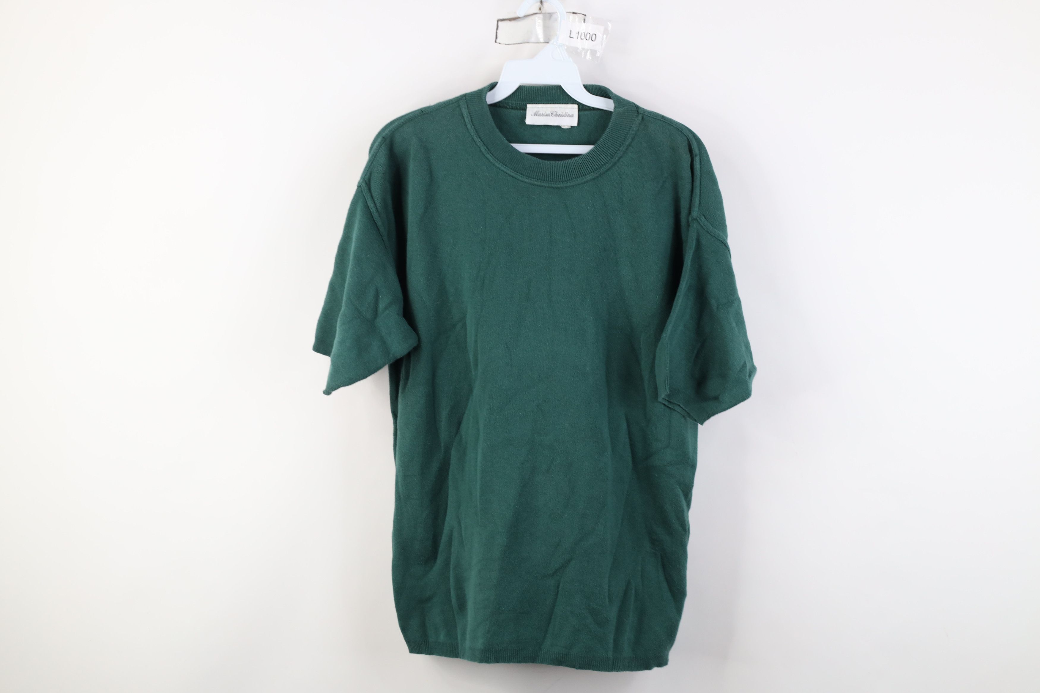 Vintage Vintage 90s Streetwear Ribbed Short Sleeve Sweater Green Size M / US 6-8 / IT 42-44 - 1 Thumbnail