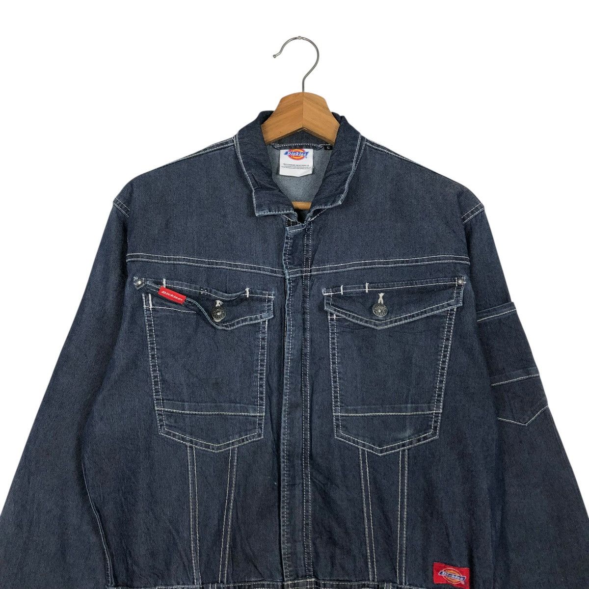 Japanese Brand 🔥VINTAGE DENIM WORKER OVERALL DICKIES USA INDIGO Size US 32 / EU 48 - 3 Thumbnail