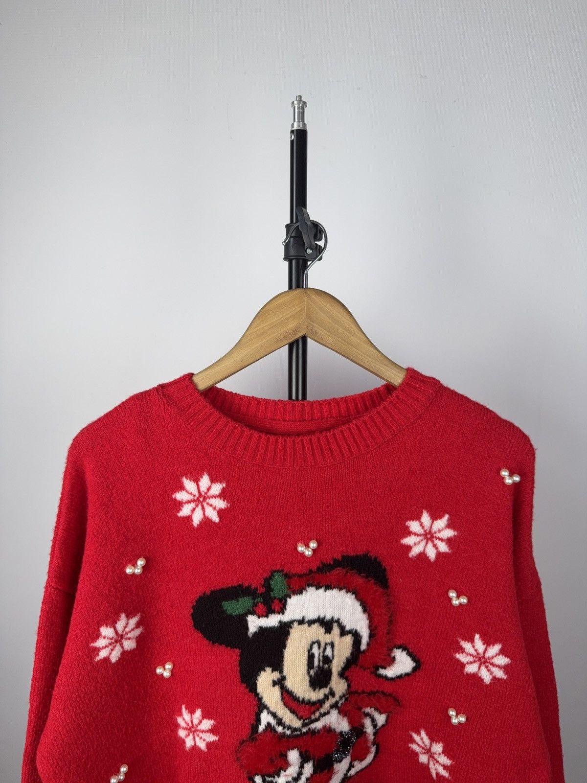 Disney × Vintage Disney Mickey Mouse Red Holiday Knit Sweater Xmas M Size US M / EU 48-50 / 2 - 2 Thumbnail