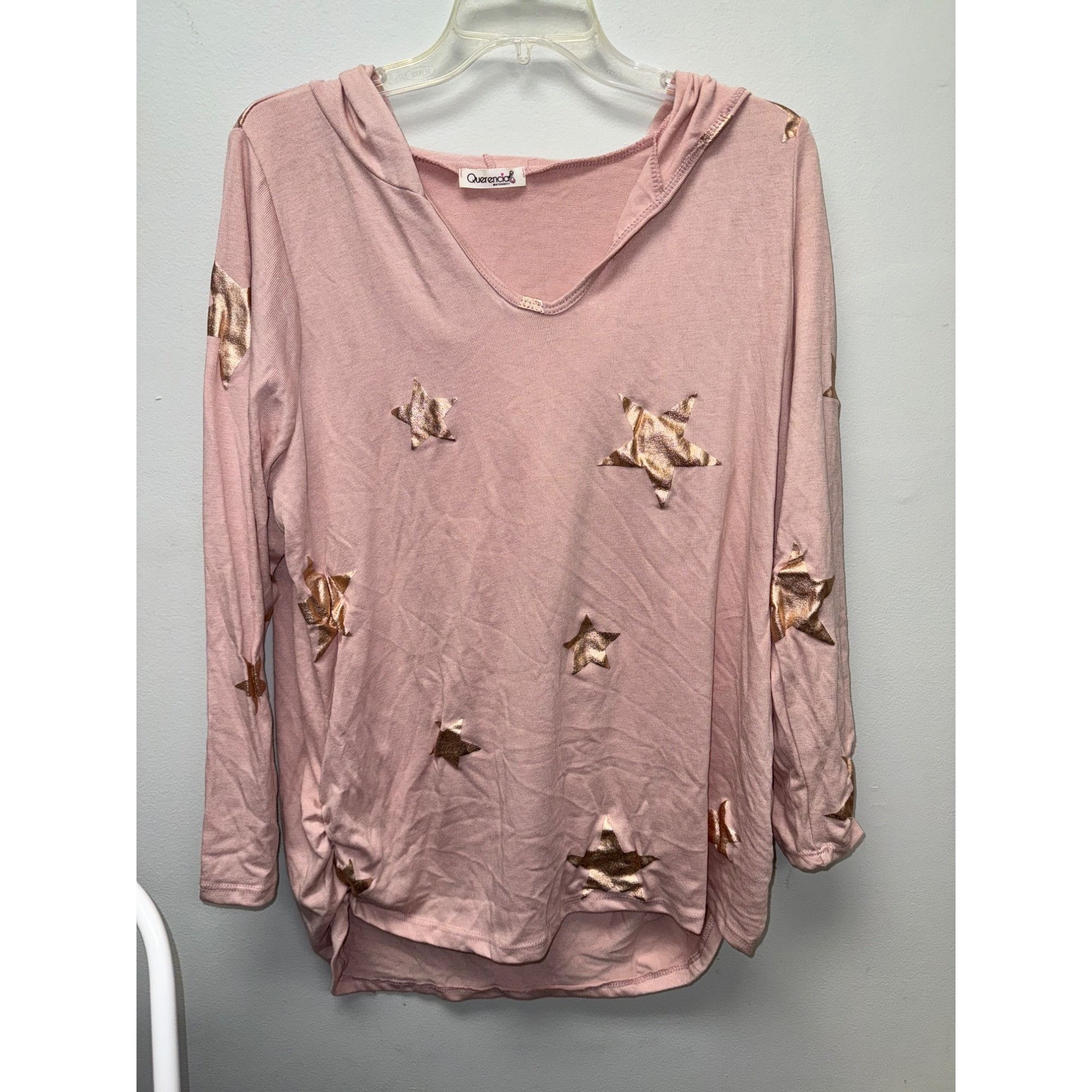 Other Maternity Star Print Hoodie Top Pink Metallic Accents Large Size L / US 10 / IT 46 - 4 Thumbnail