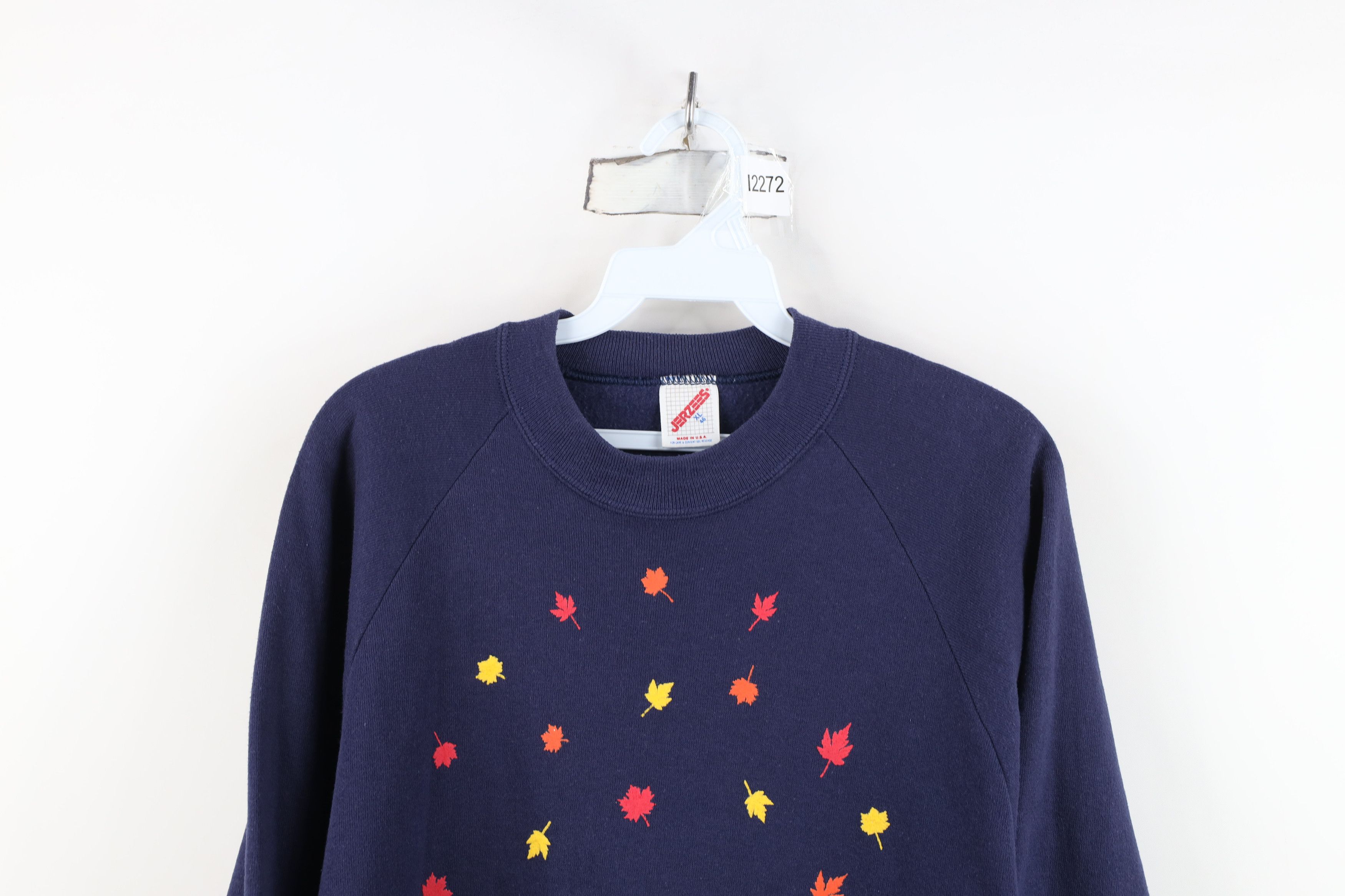 Vintage Vintage 90s Streetwear Autumn Leaf Crewneck Sweatshirt USA Size XL / US 12-14 / IT 48-50 - 2 Thumbnail