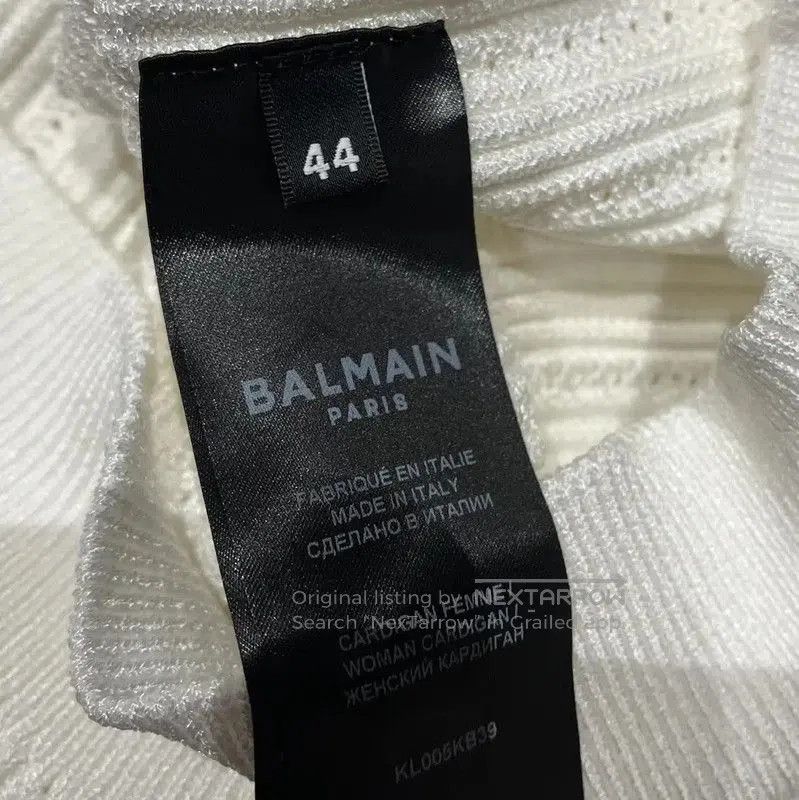 Balmain Balmain White Textured Knit Cardigan for Women . Size XL / US 12-14 / IT 48-50 - 4 Thumbnail