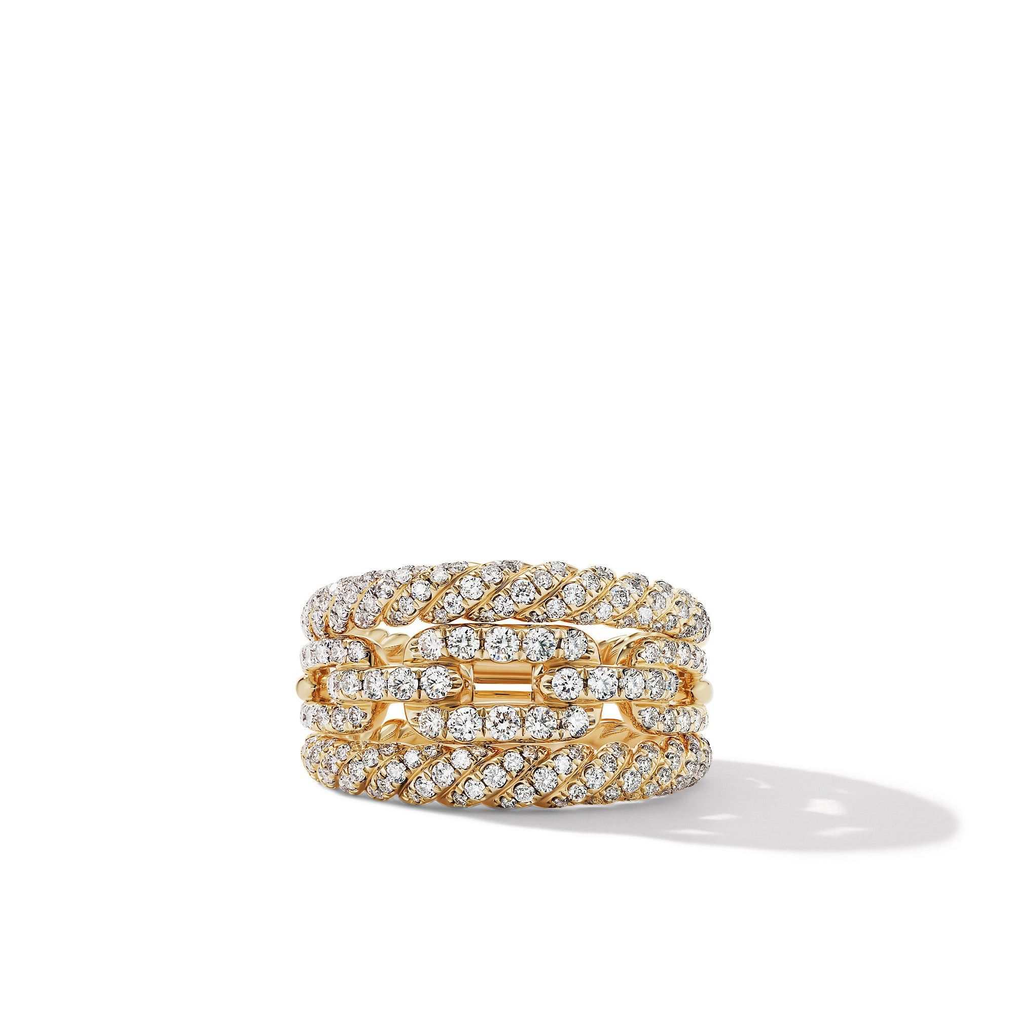 David Yurman o1s1wg111025 R17181D /Size 6 / Stax Three Row Ring in Golden Size ONE SIZE - 2 Thumbnail