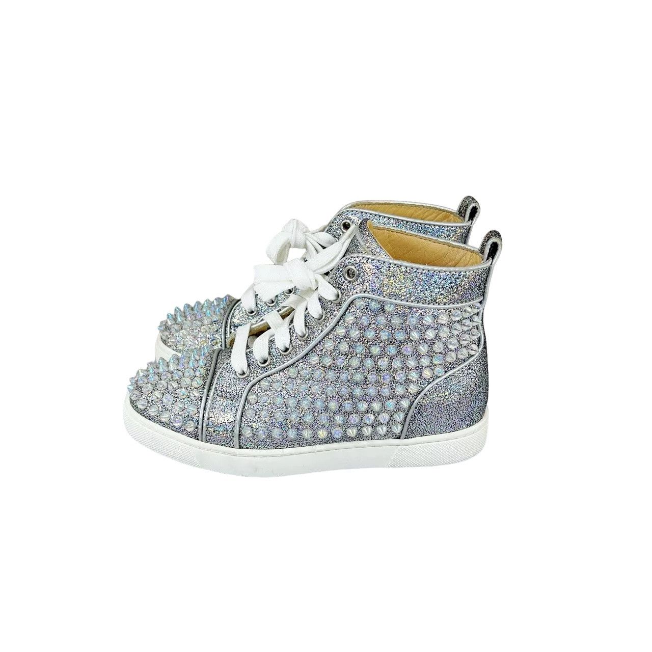 Christian Louboutin Christian Louboutin Glitter Studded Hi-Top Sneakers 34.5 Size US 4.5 / IT 34.5 - 1 Thumbnail