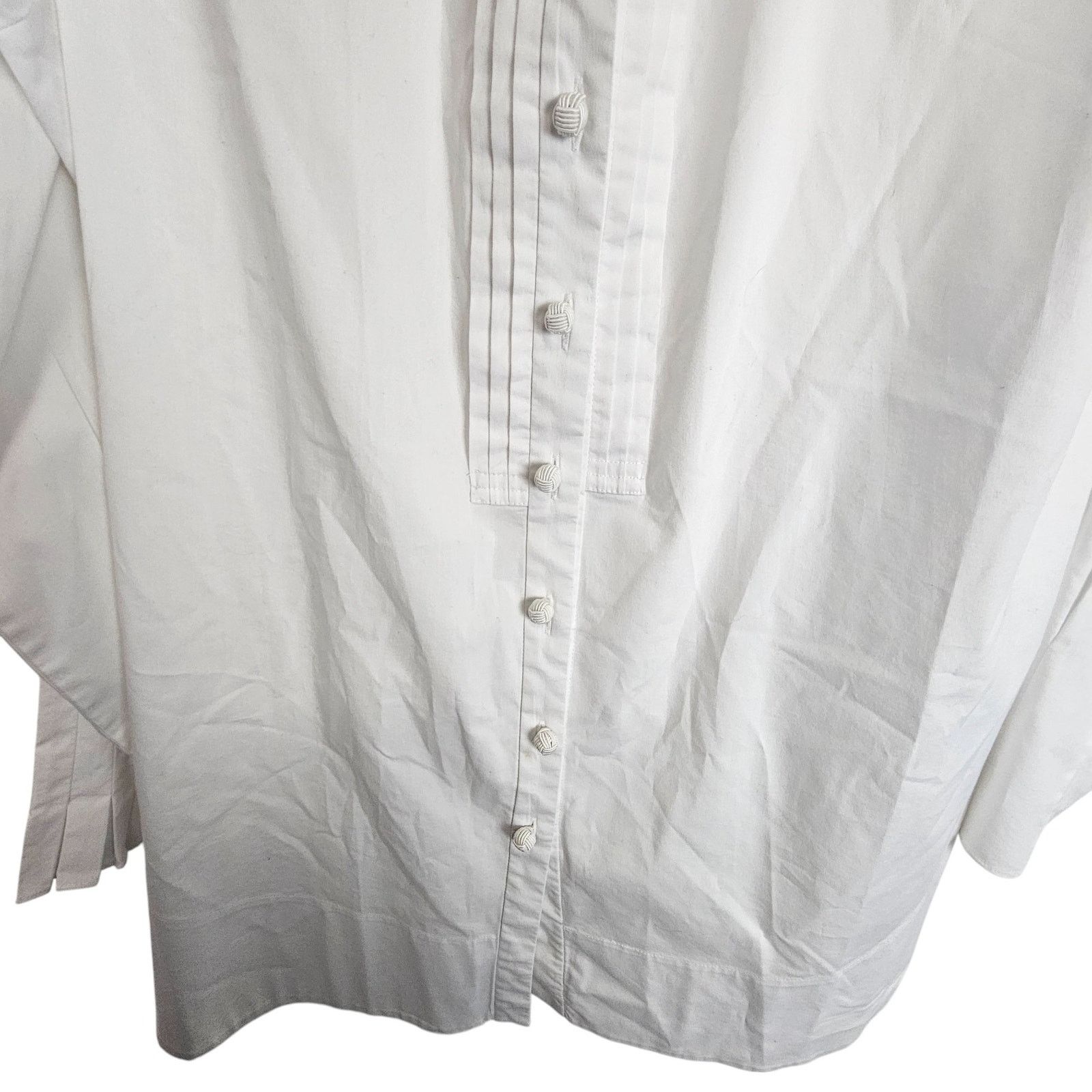 Soft Surroundings Soft Surroundings Womens Pintuck Button Front Blouse Size M Size M / US 6-8 / IT 42-44 - 3 Thumbnail