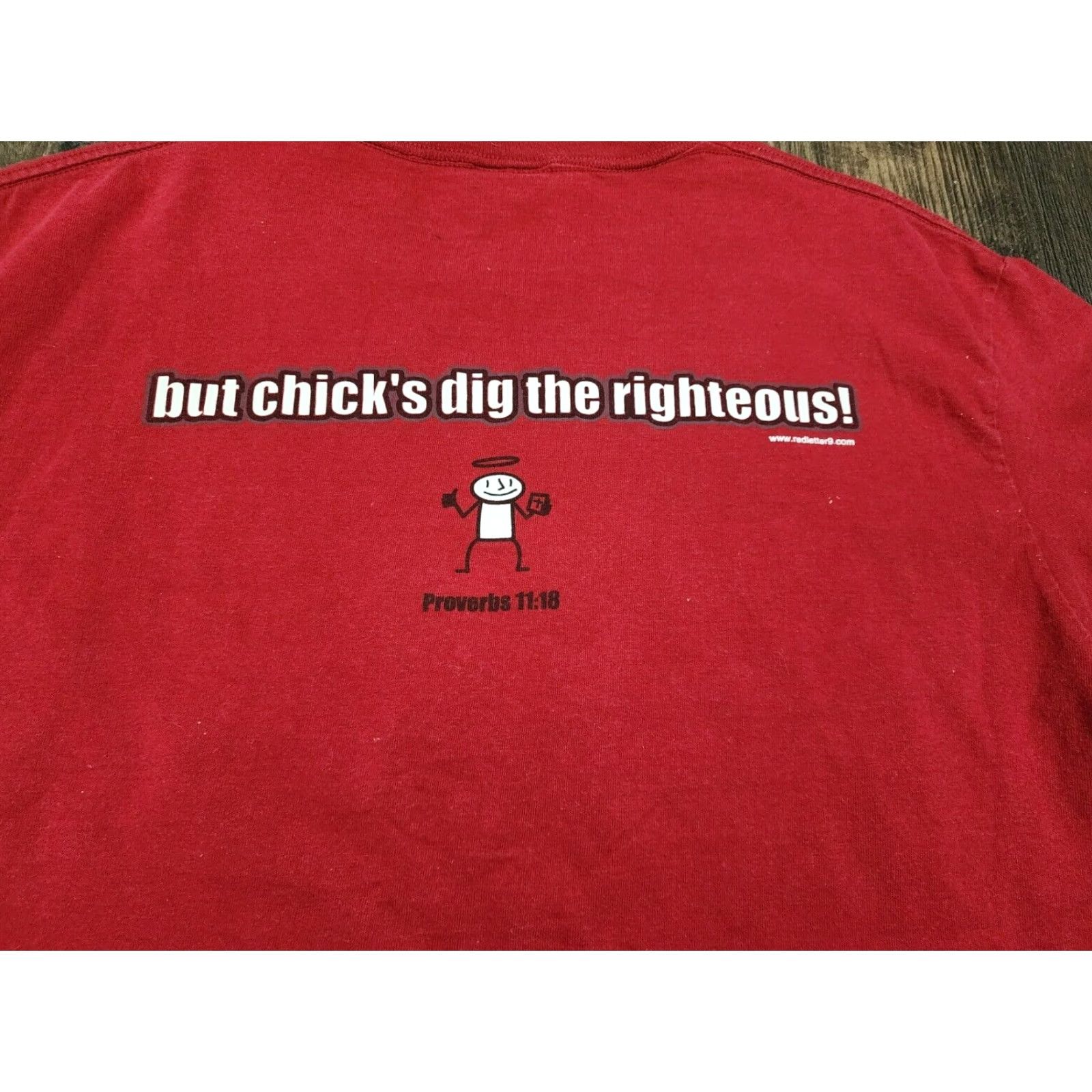 Delta VINTAGE Delta T-Shirt Mens M Red 2000s Christian Chicks Dig Me Proverbs 11:18 Crew Neck Size US M / EU 48-50 / 2 - 5 Thumbnail