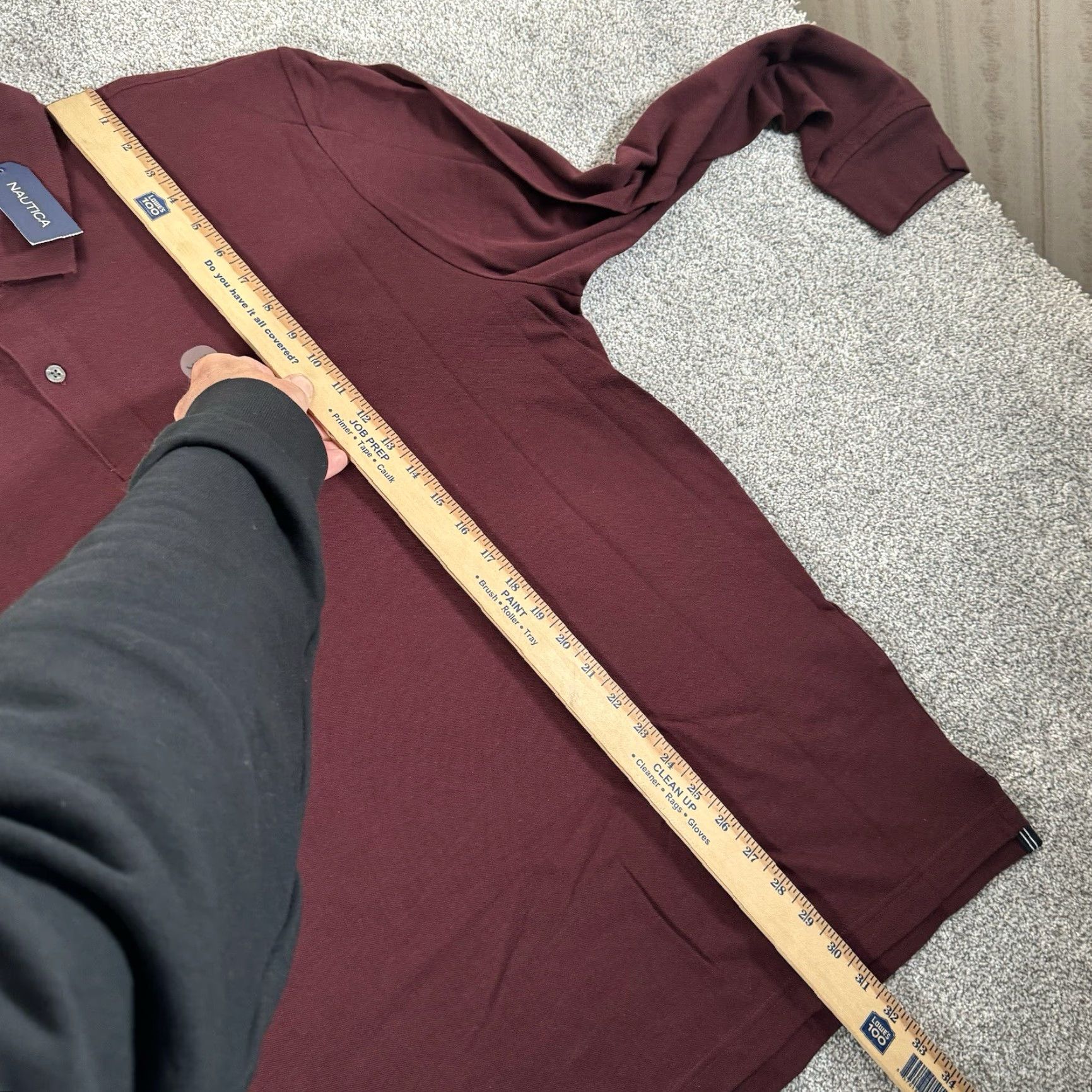 Nautica Nautica Polo Shirt Mens Long Sleeve Classic Fit 2XL Burgundy Cotton Polyester Preppy Academia Wine Size US XXL / EU 58 / 5 - 6 Thumbnail