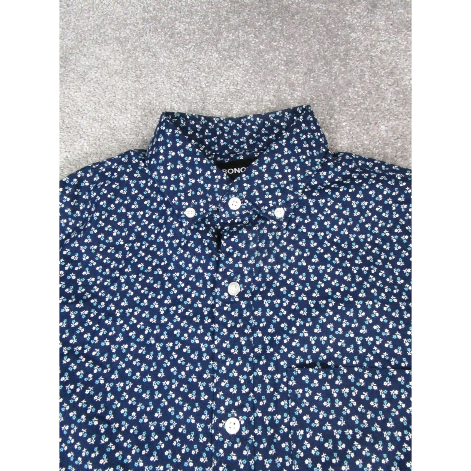 Bonobos Bonobos Shirt Mens XS Short Blue White Green Cotton Floral Button Up Size US XS / EU 42 / 0 - 2 Thumbnail