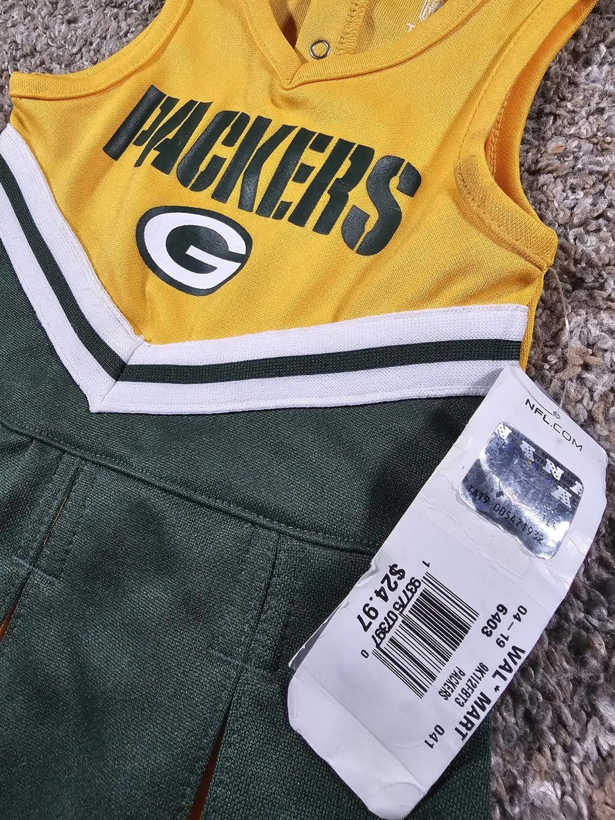 NFL Green Bay Packers 1 Piece Cheerleader Outfit 12M NWT NWD Size ONE SIZE - 2 Thumbnail