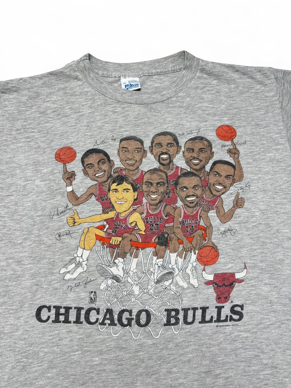 Salem Sportswear Vintage 1980’s Chicago Bulls Hoopla Sports Tee Shirt Size US XL / EU 56 / 4 - 3 Thumbnail
