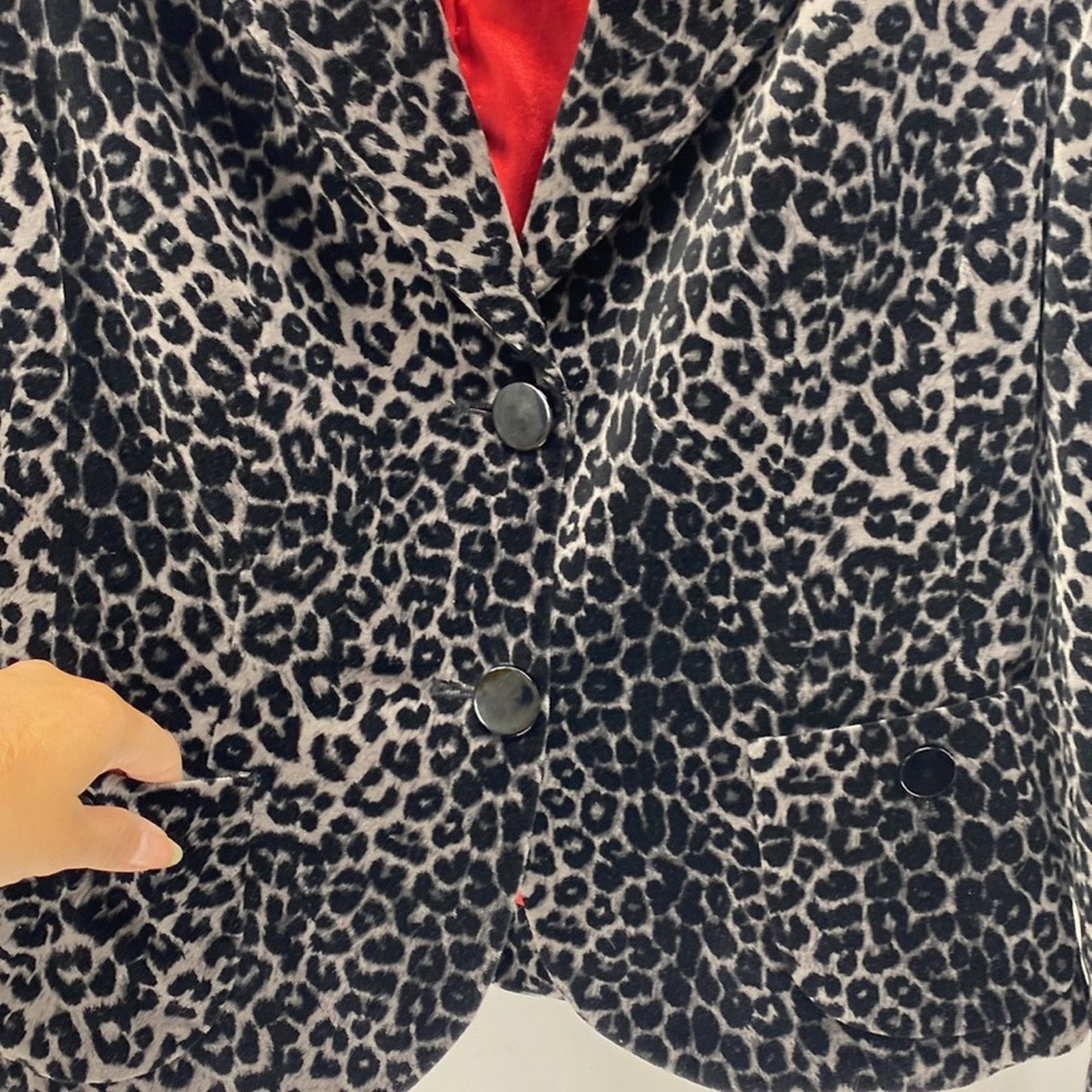 Other Georgiou 90s leopard print peplum back single button velvet Size M / US 6-8 / IT 42-44 - 3 Thumbnail