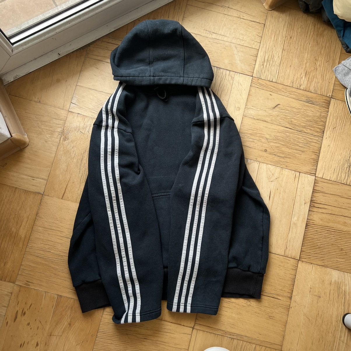 Adidas × Vintage Blue Vintage Hoodie Adidas Y2K Size US L / EU 52-54 / 3 - 5 Thumbnail