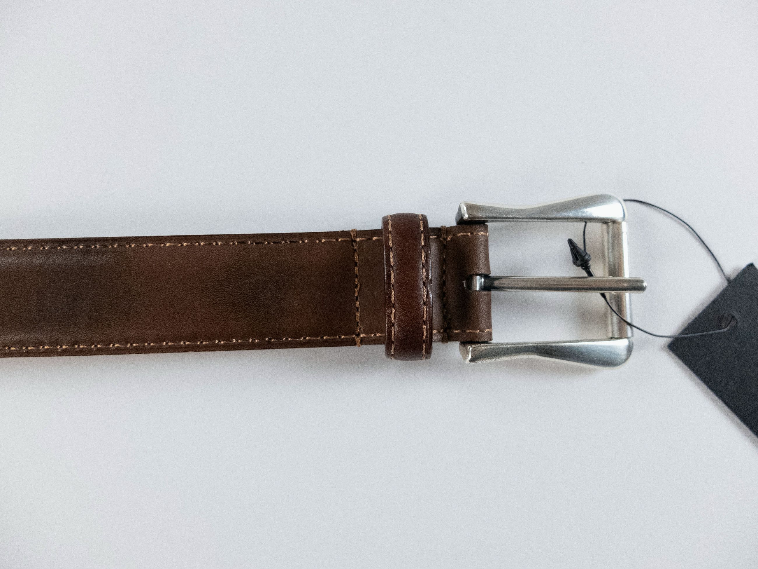 Berluti BERLUTI brown contrast stitch classic leather belt 105 Size 42 - 2 Thumbnail