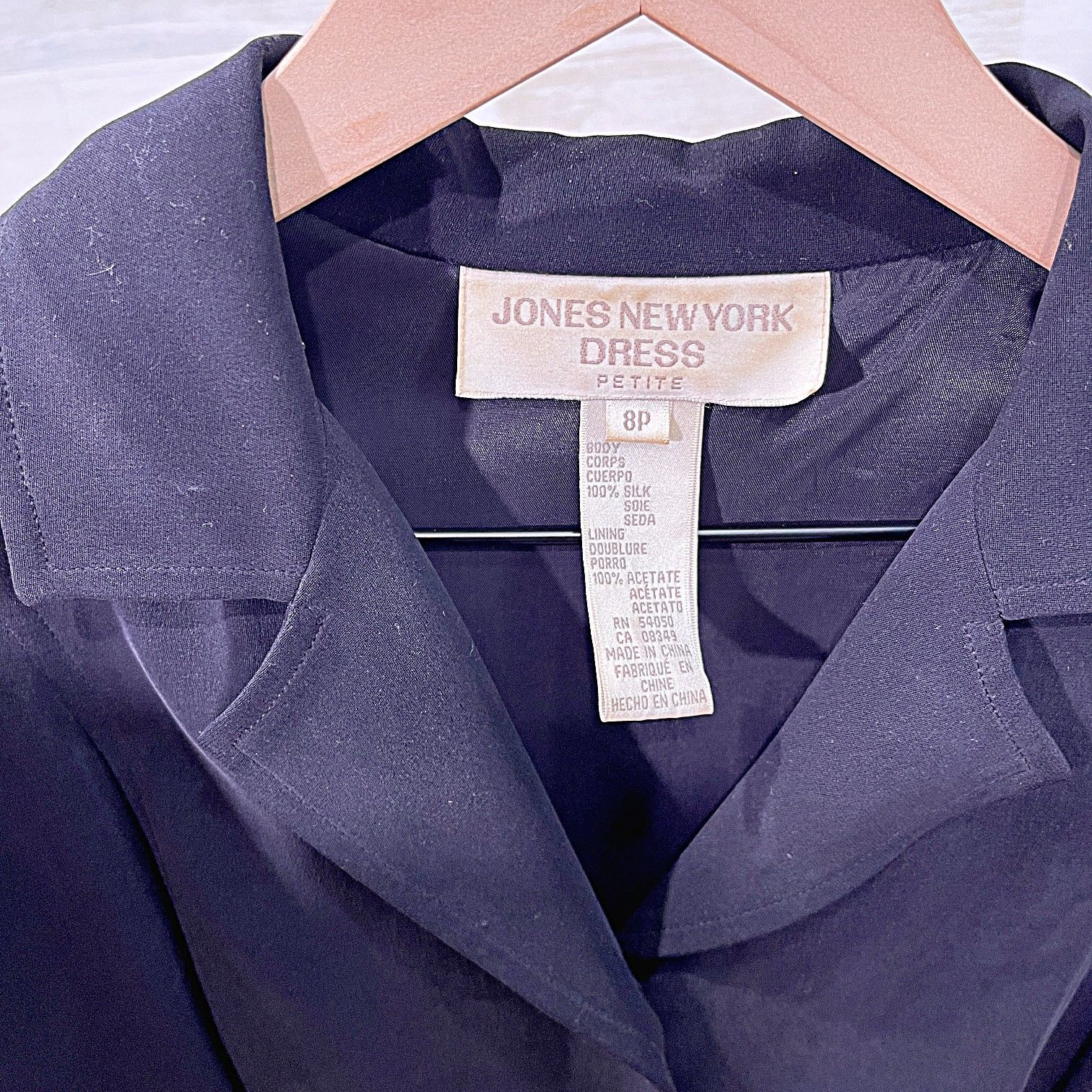 Jones New York × Vintage JONES NEW YORK Vintage 100% Silk Shirt Dress Womens 8P Size M / US 6-8 / IT 42-44 - 5 Thumbnail