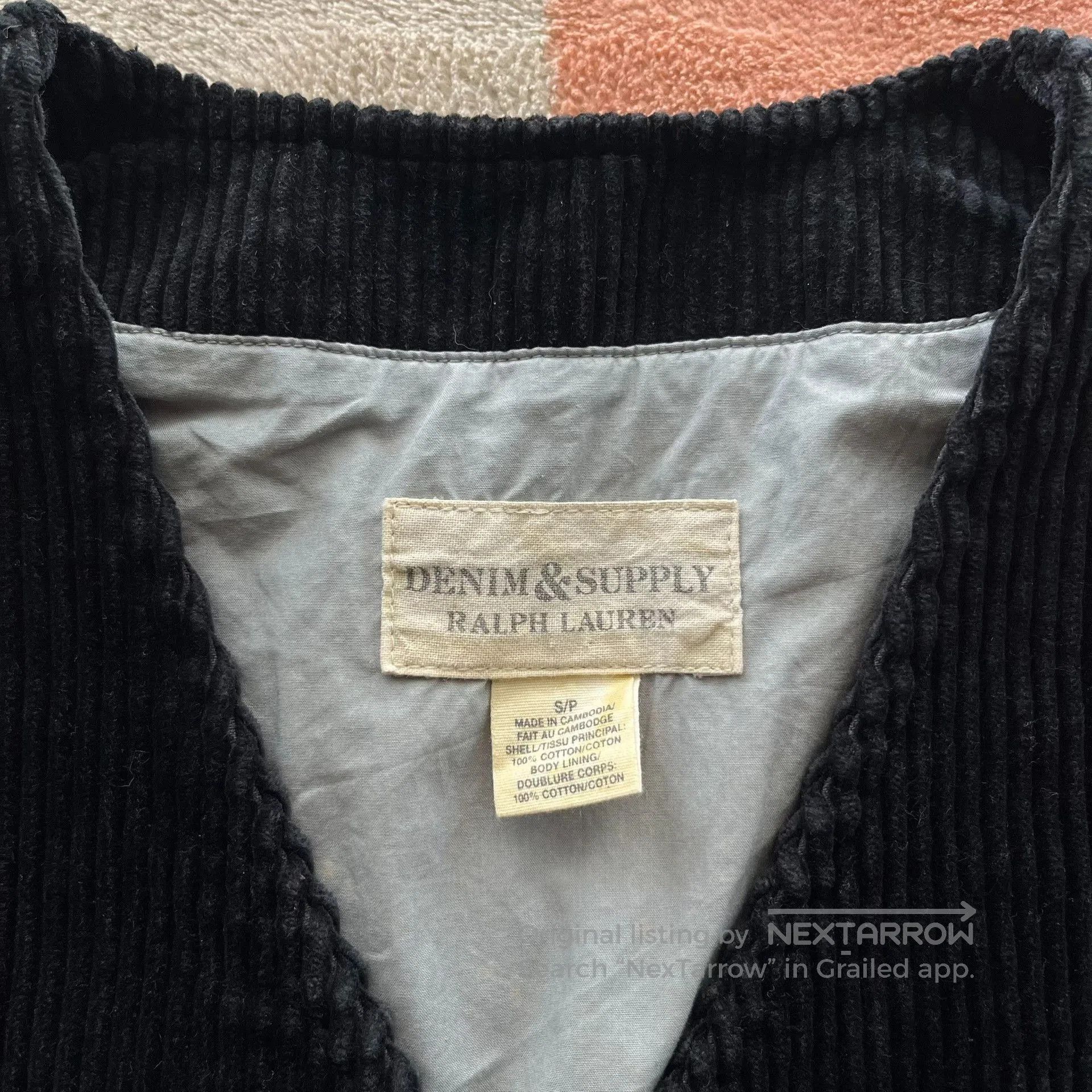 Denim & Supply Ralph Lauren Ralph Lauren Denim Supply Black Corduroy Vest. Size US S / EU 44-46 / 1 - 4 Thumbnail