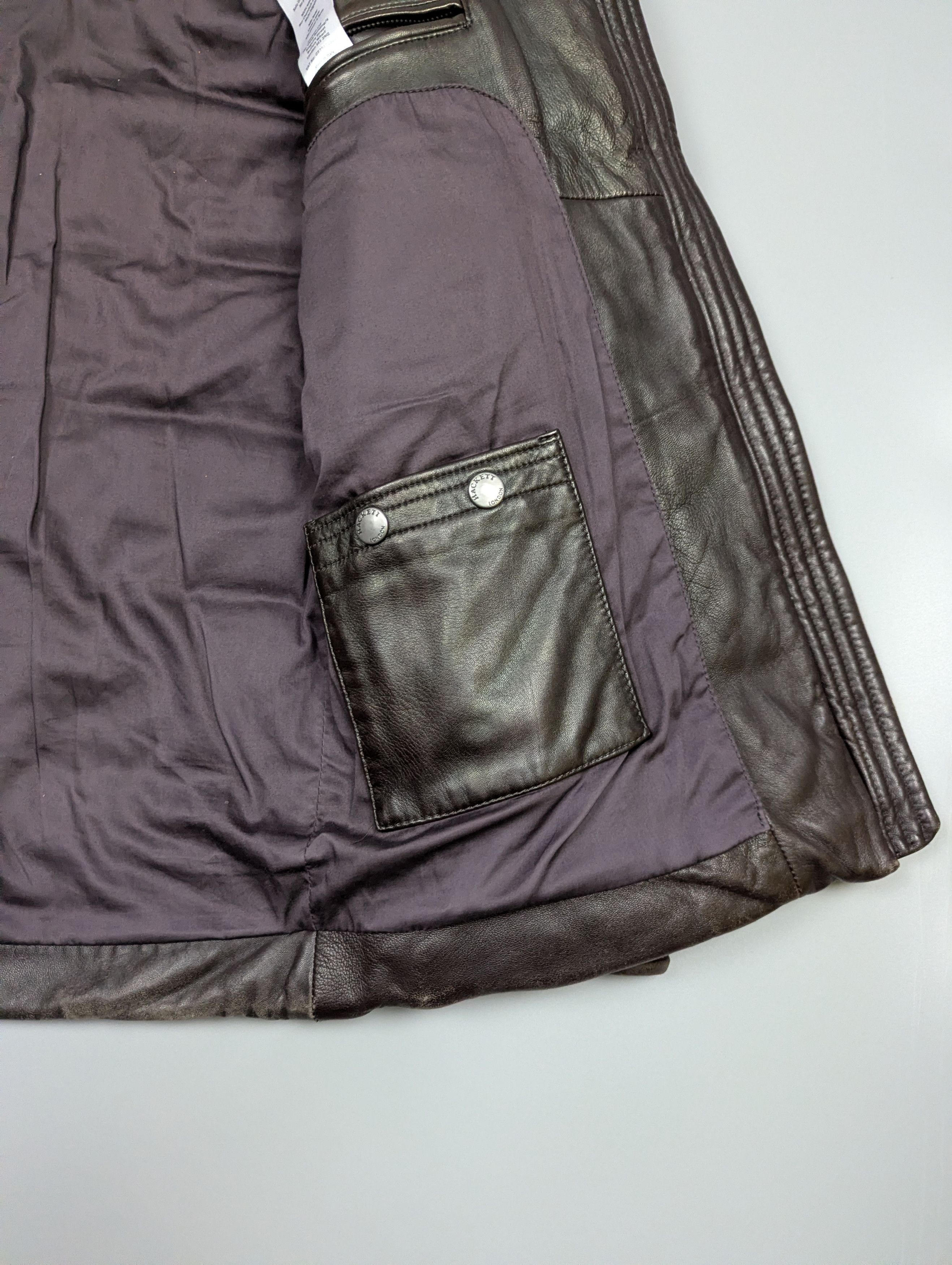 Hackett Hackett London Vintage Lambskin Leather Puffer Jacket Size M Size US M / EU 48-50 / 2 - 10 Thumbnail