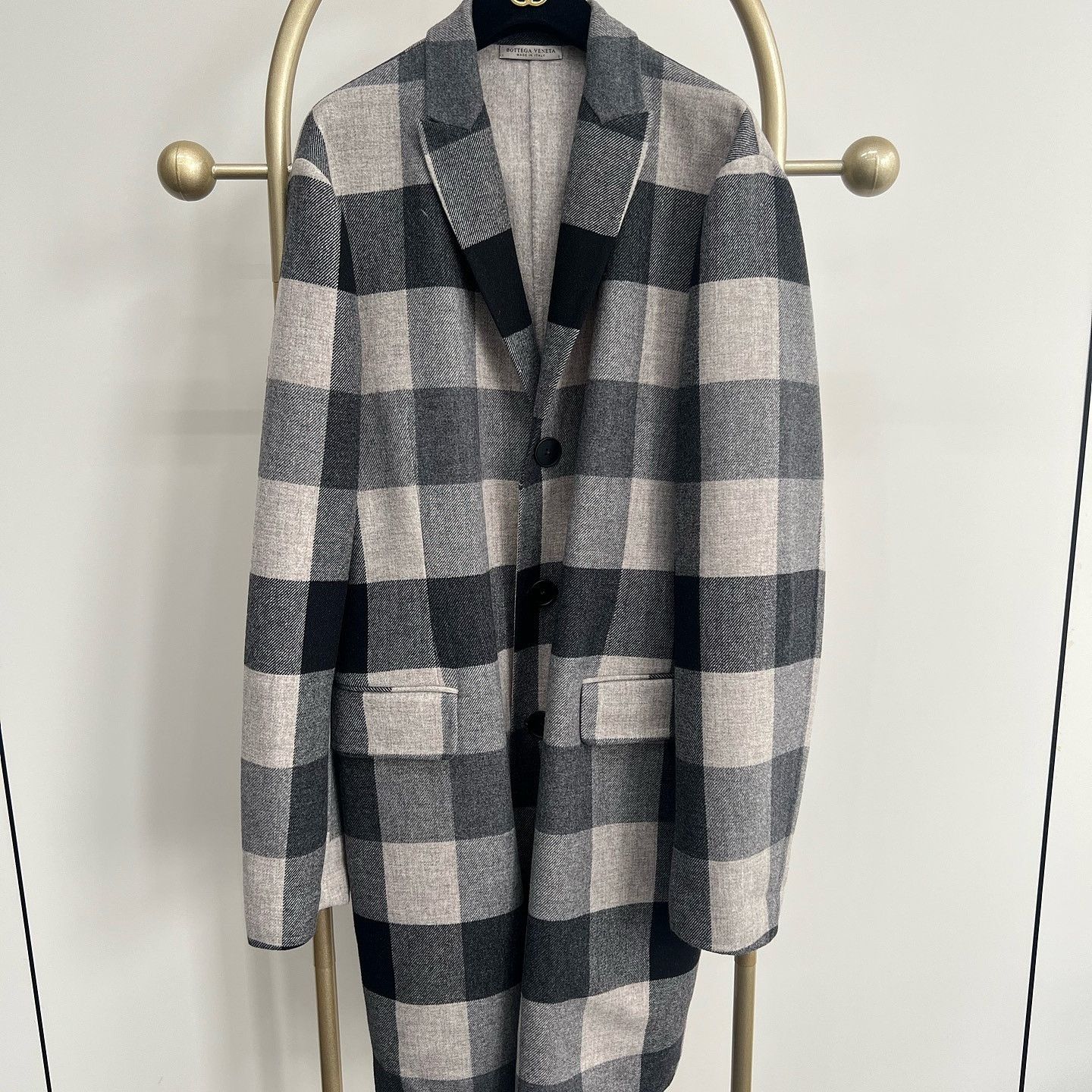 Bottega Veneta Bottega Veneta Plaid Wool Coat Size 52 Size US L / EU 52-54 / 3 - 1 Thumbnail