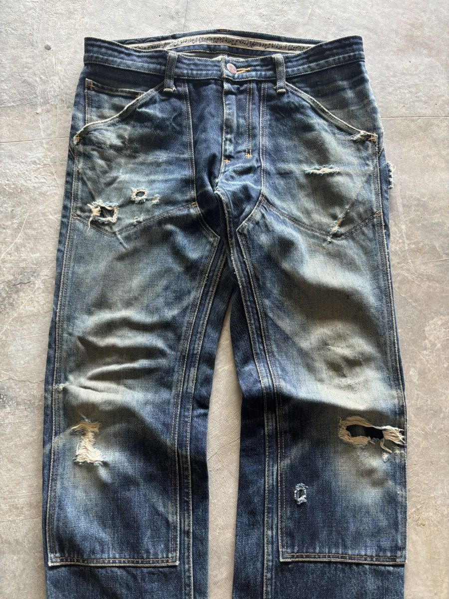 Number (N)ine DISTRESSED NUMBER (N)INE BIRDS DOUBLE KNEE CARPENTER DENIM Size US 32 / EU 48 - 13 Thumbnail