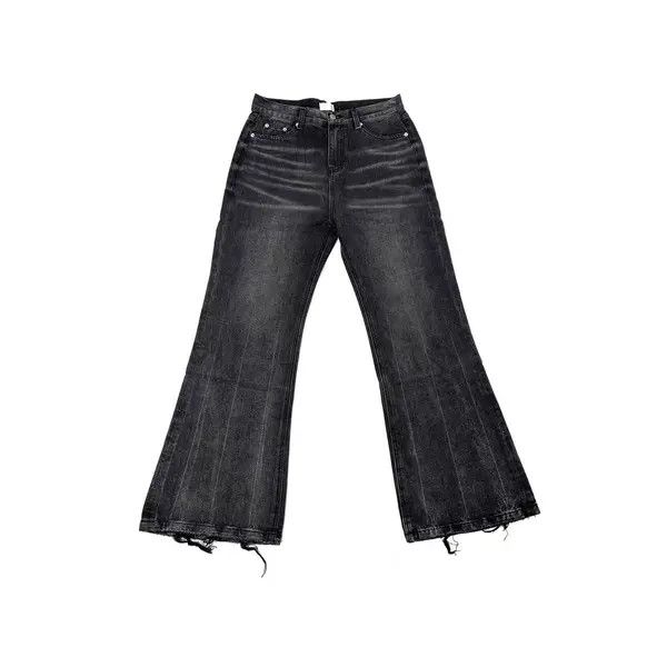Jean Washed and distressed Y2K leg ripped micro flare jeans Size US 30 / EU 46 - 6 Thumbnail