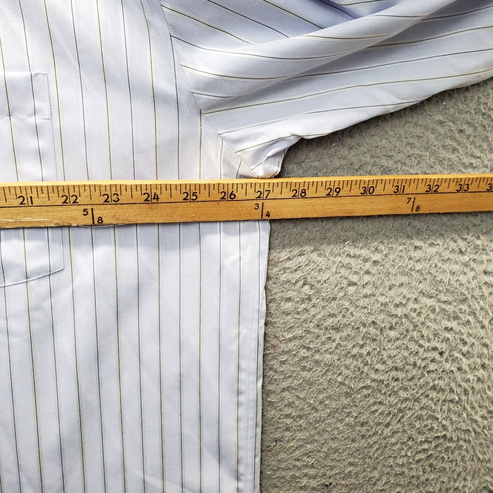 Egara Egara Dress Shirt Mens 3X Multicolor Pinstripe Non-Iron French Cuff Collared Button Up Size 48R - 3 Thumbnail