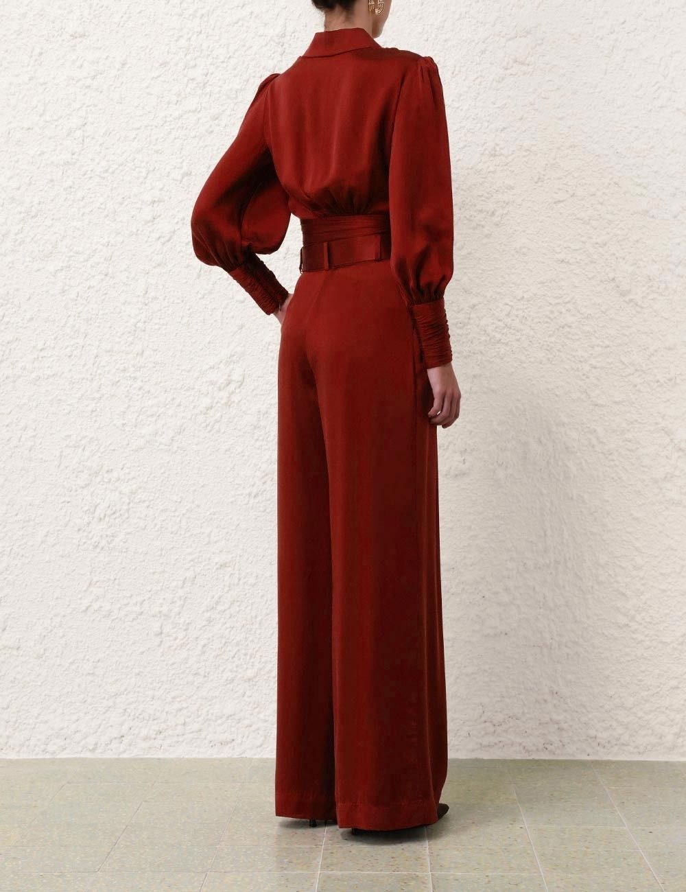 Zimmermann oc11z0825 Silk Wrap Top in Burgundy Size S / US 4 / IT 40 - 4 Thumbnail