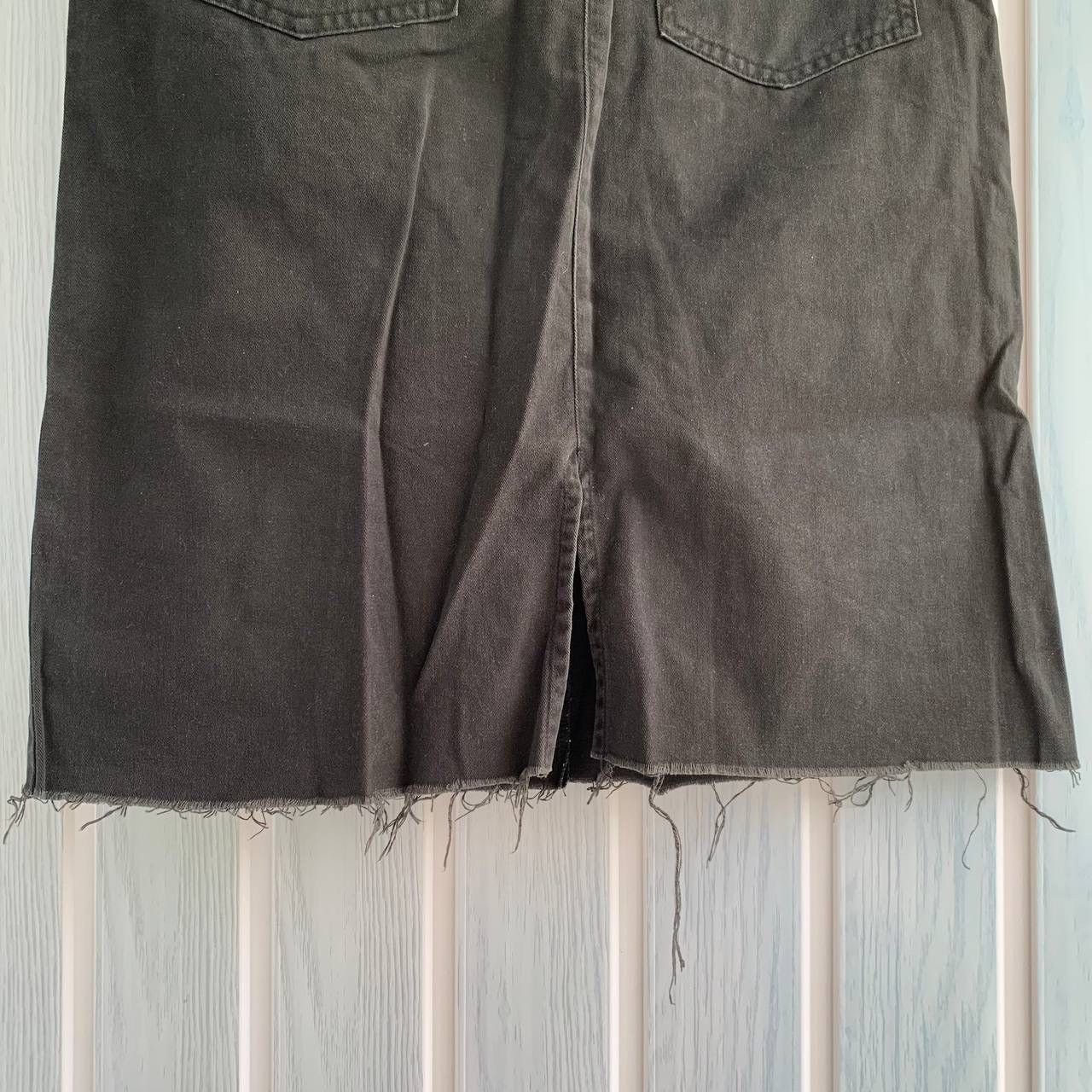 Stussy × Vintage Vintage Stussy Women Black Cotton Pockets Faded Midi Skirt Size 29" - 9 Thumbnail