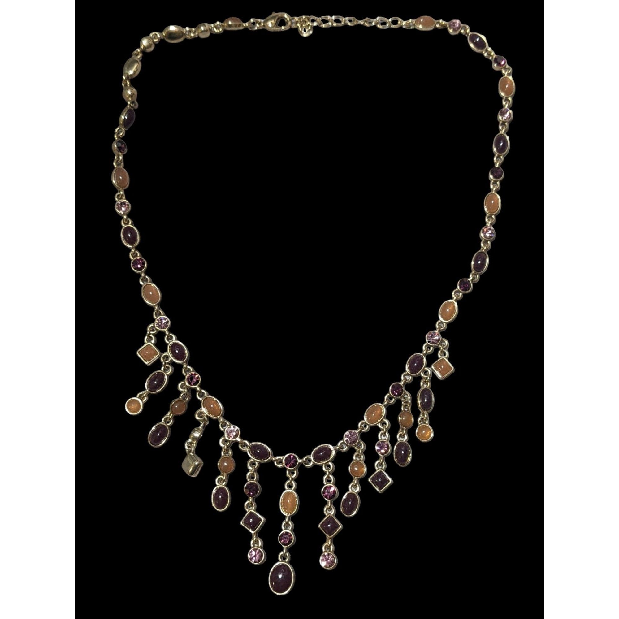 Other Retro Elegant Gold Gemmed Fringe Necklace Size ONE SIZE - 1 Thumbnail