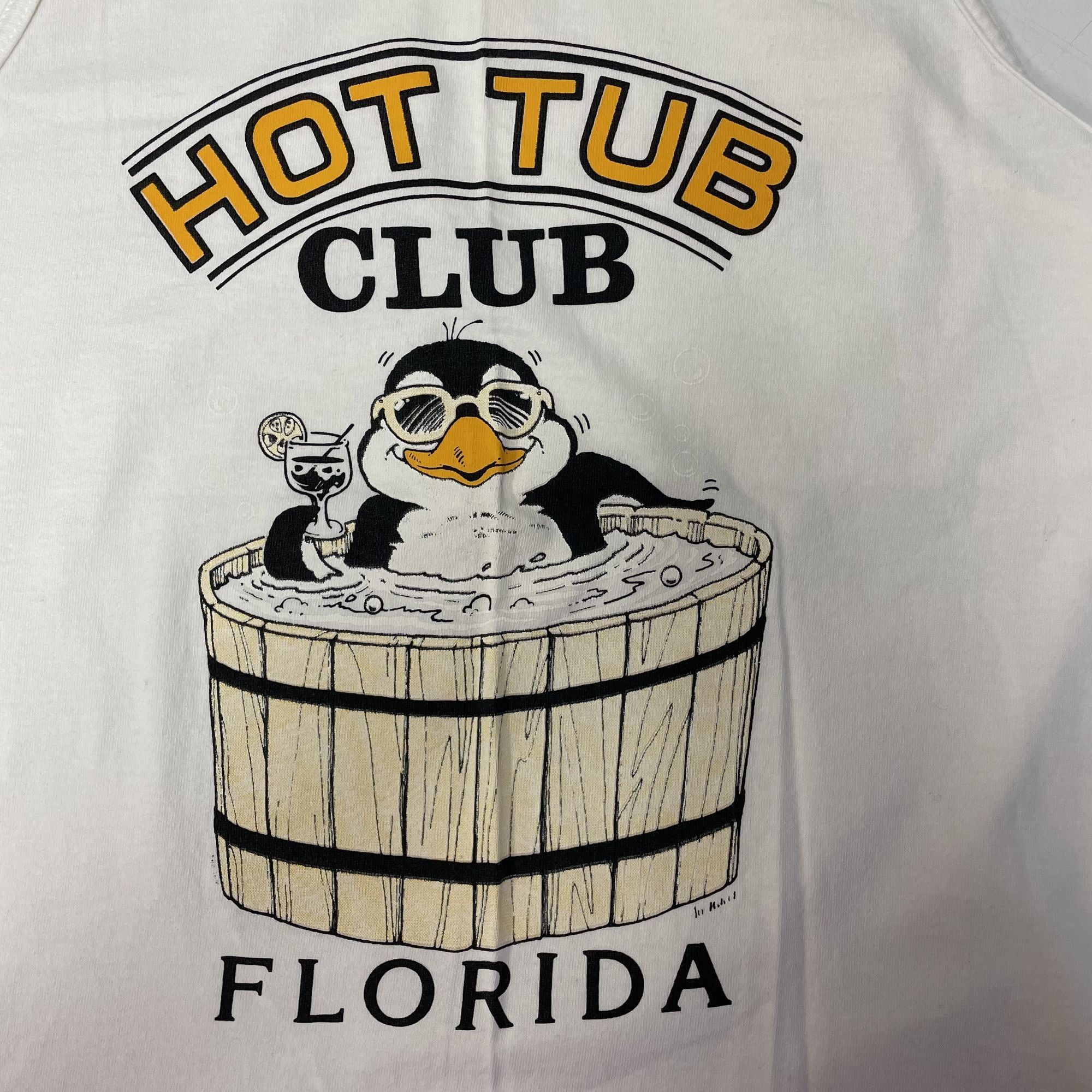 Other Vtg Oneita HOT TUB CLUB Florida PENGUIN Tank Top Size US L / EU 52-54 / 3 - 3 Thumbnail