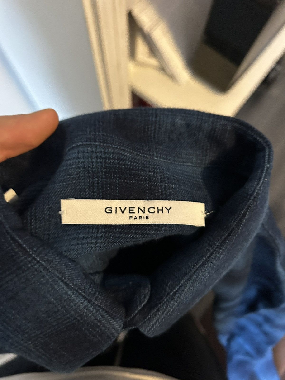 Givenchy Blue Flannel with Leather Star Application Size US M / EU 48-50 / 2 - 10 Thumbnail