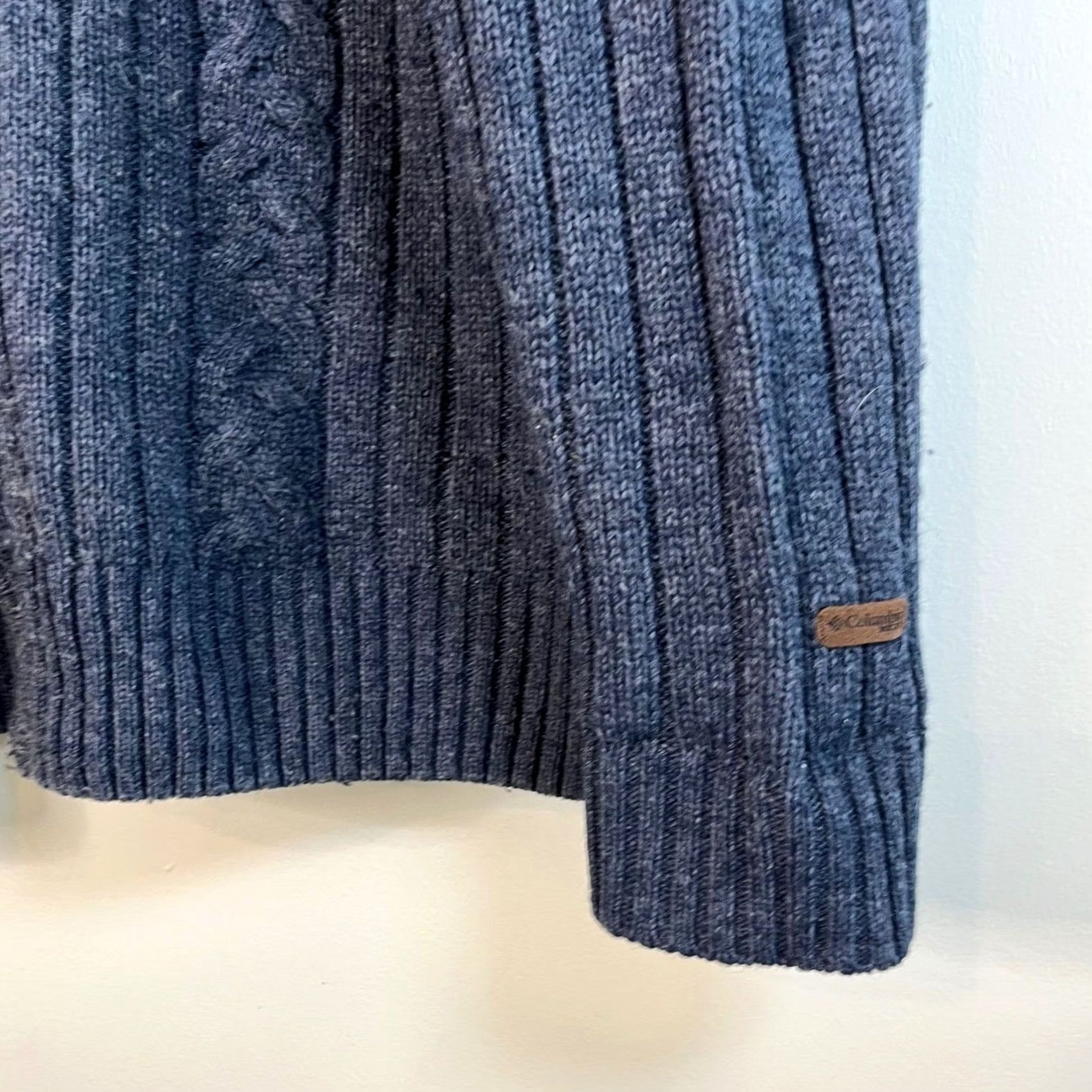 Vintage Columbia X.C.O. Mens XL Blue Full Zip Cable-Knit Mock Neck Sweater XL Size US XL / EU 56 / 4 - 3 Thumbnail