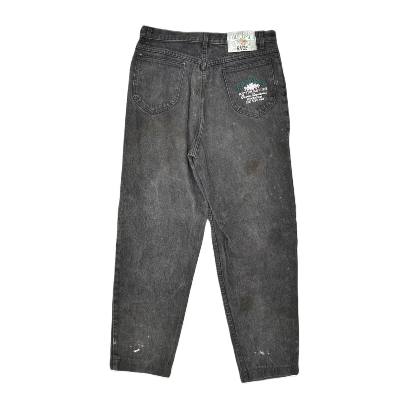 Vintage RIFLE Womens Tapered Jeans Grey Cotton Large W31 L26 Size 24" / US 00 / IT 34 - 2 Thumbnail