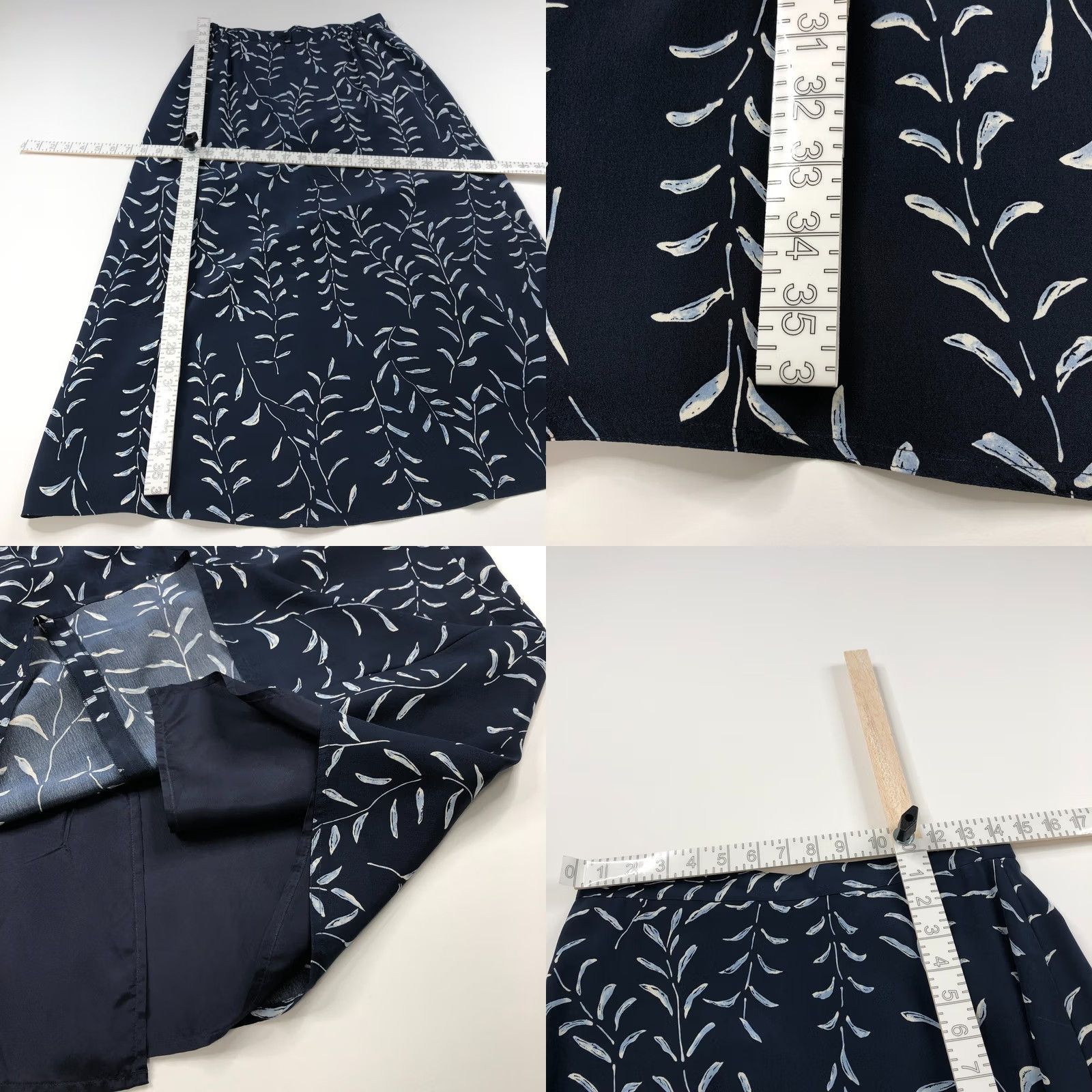 Vintage Due Per Due 100% Silk Lined Maxi Skirt Blue 10 Fits 29In Button Zip PLS READ Size 32" / US 10 / IT 46 - 8 Thumbnail