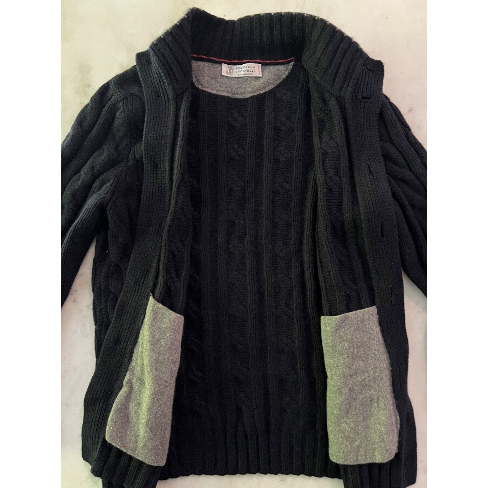 Brunello Cucinelli $3850 Brunello Cucinelli 100% Cashmere Chunky Navy Blue IT50 Size US M / EU 48-50 / 2 - 3 Thumbnail
