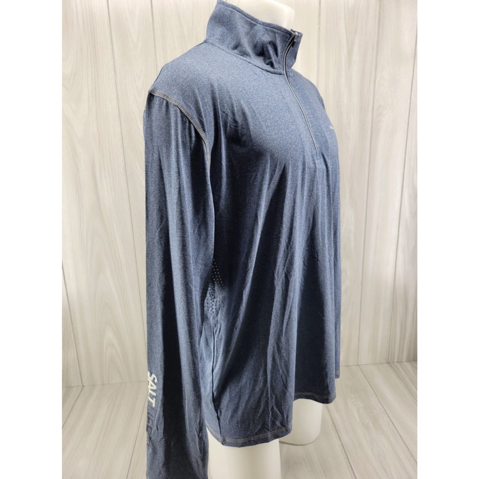 Vintage Salt Life Shirt Mens XL Blue Quarter Zip Long Sleeve UV Vapor Breathing Quick Dry Moisture Wicking UV Protection Activewear Regular Fit Casual Hoodie? Size US XL / EU 56 / 4 - 4 Thumbnail